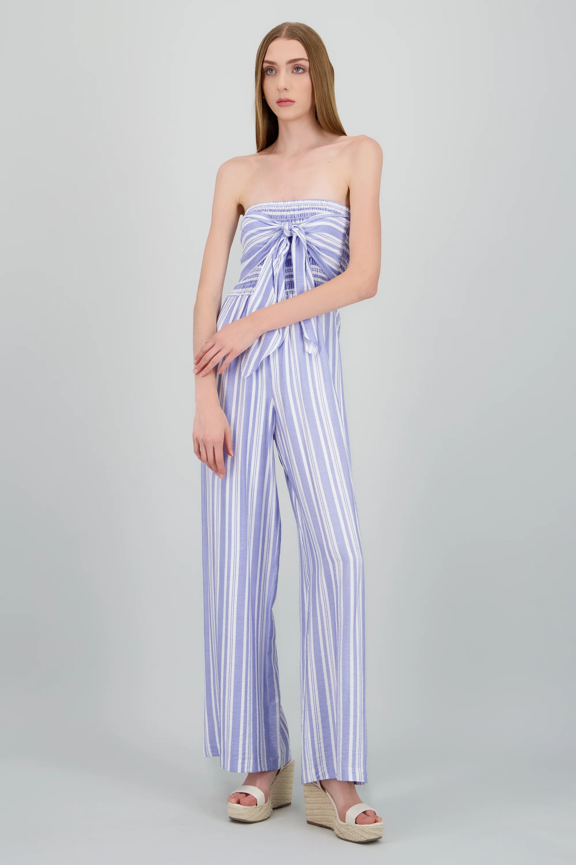 Jumpsuit strapless detalle smock moño - Image 2