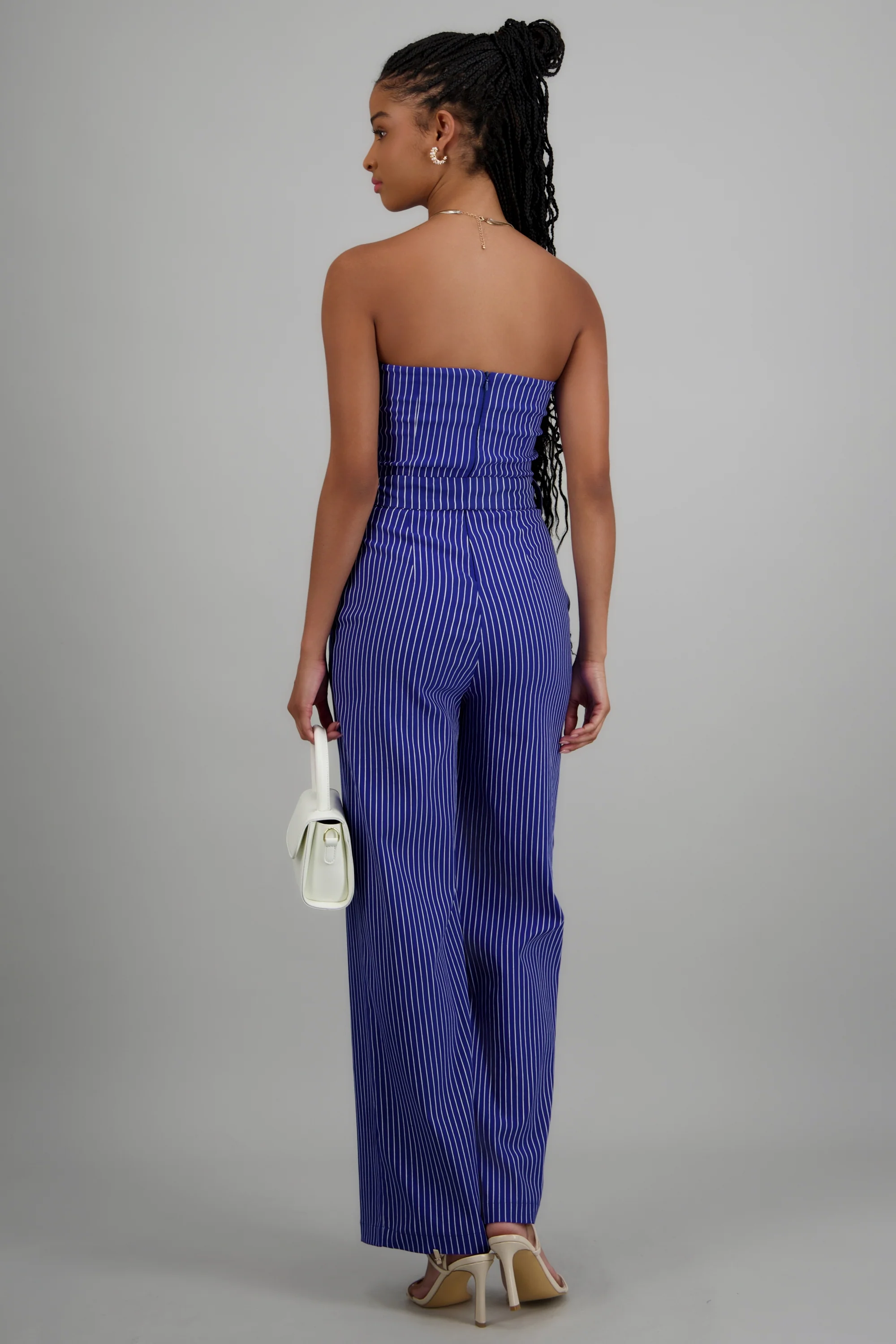 Jumpsuit strapless rayas detalle laso - Image 4