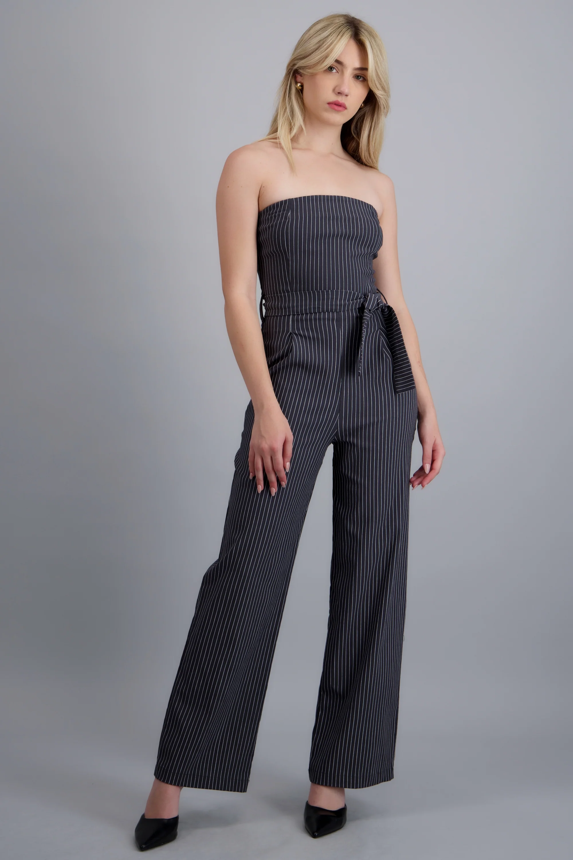 Jumpsuit strapless rayas detalle laso - Image 2