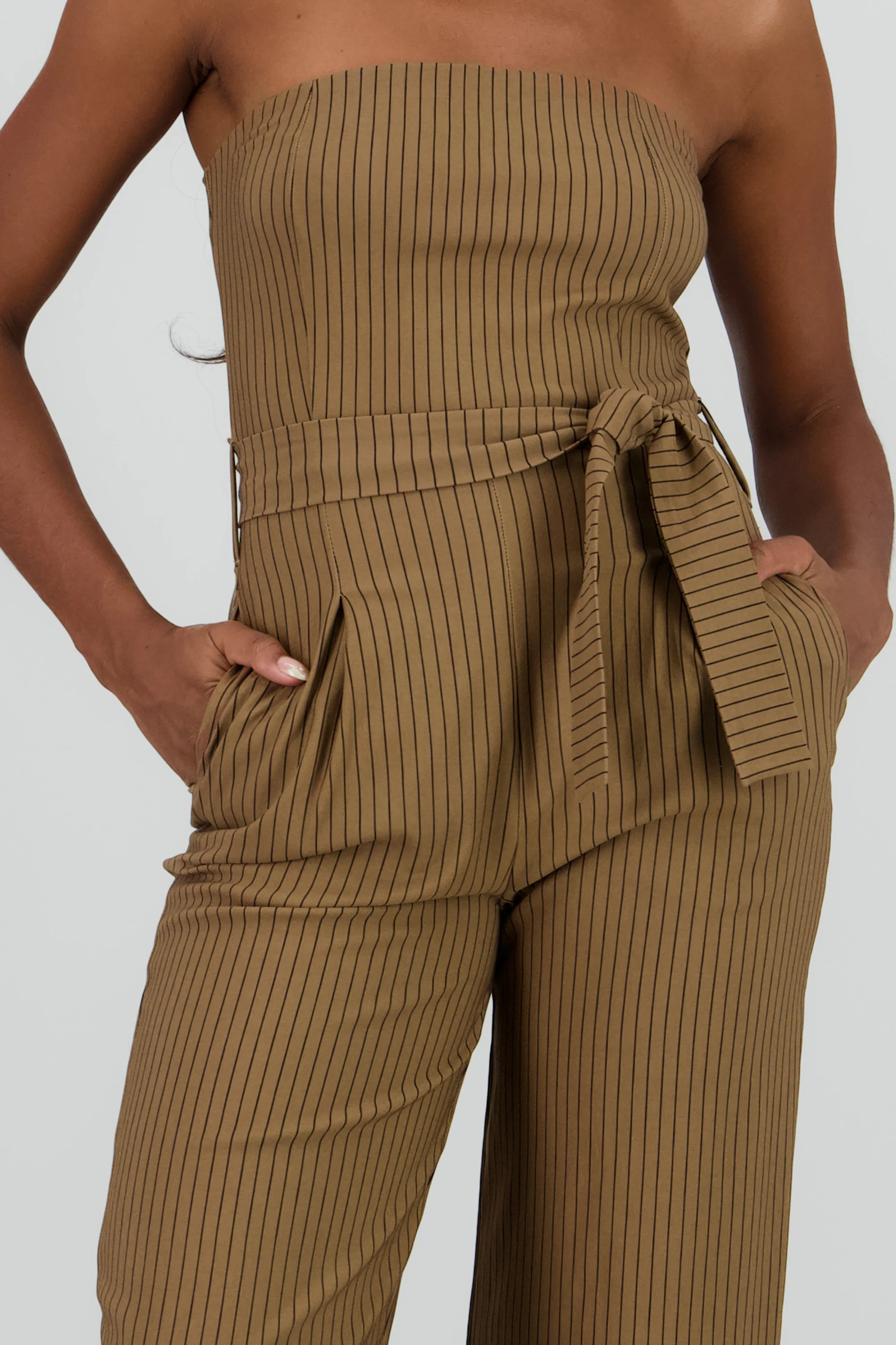 Jumpsuit strapless rayas detalle laso - Image 5