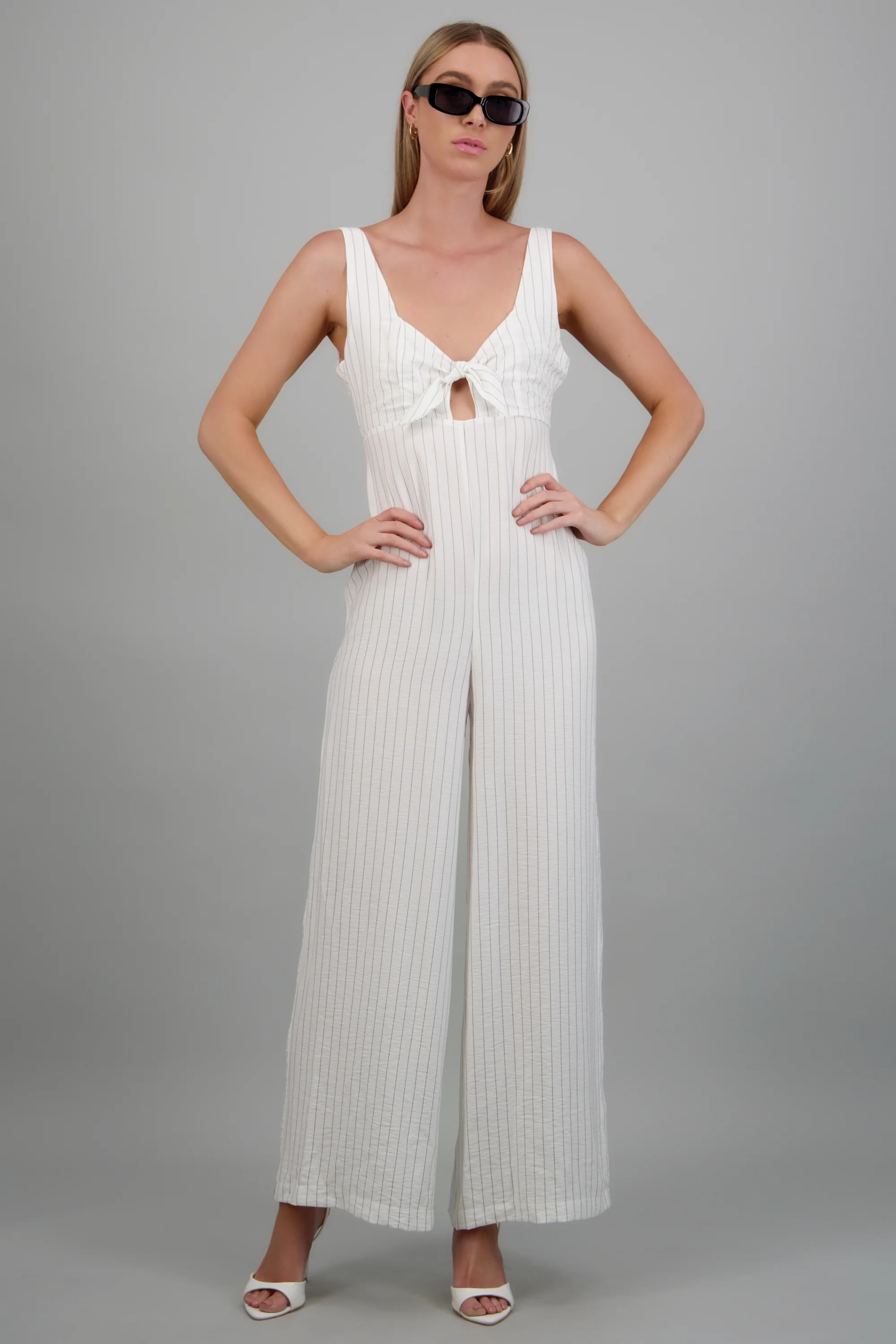 Jumpsuit tirantes rayas detalle moño