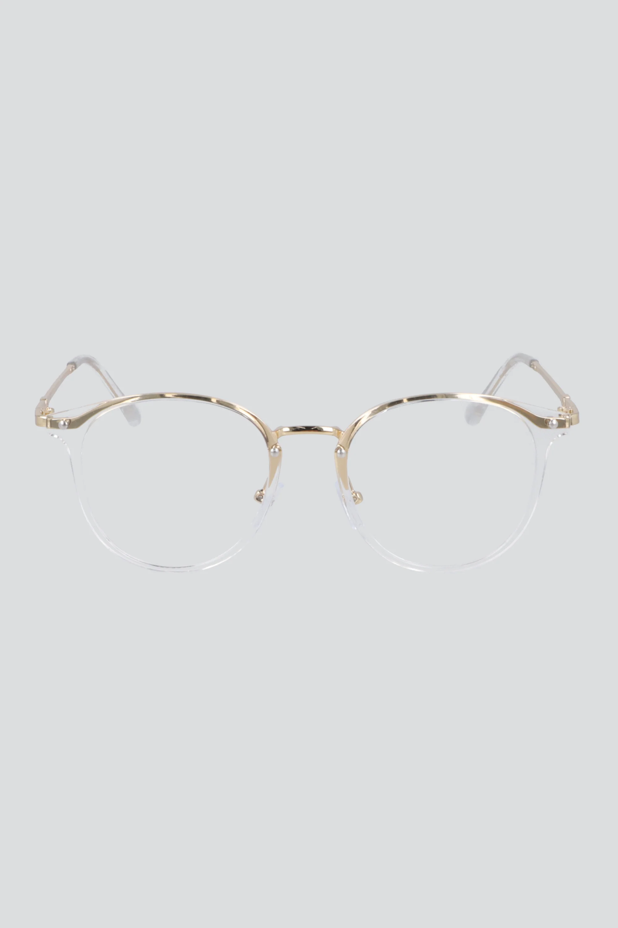 Lentes redondos armazón mixto luz azul