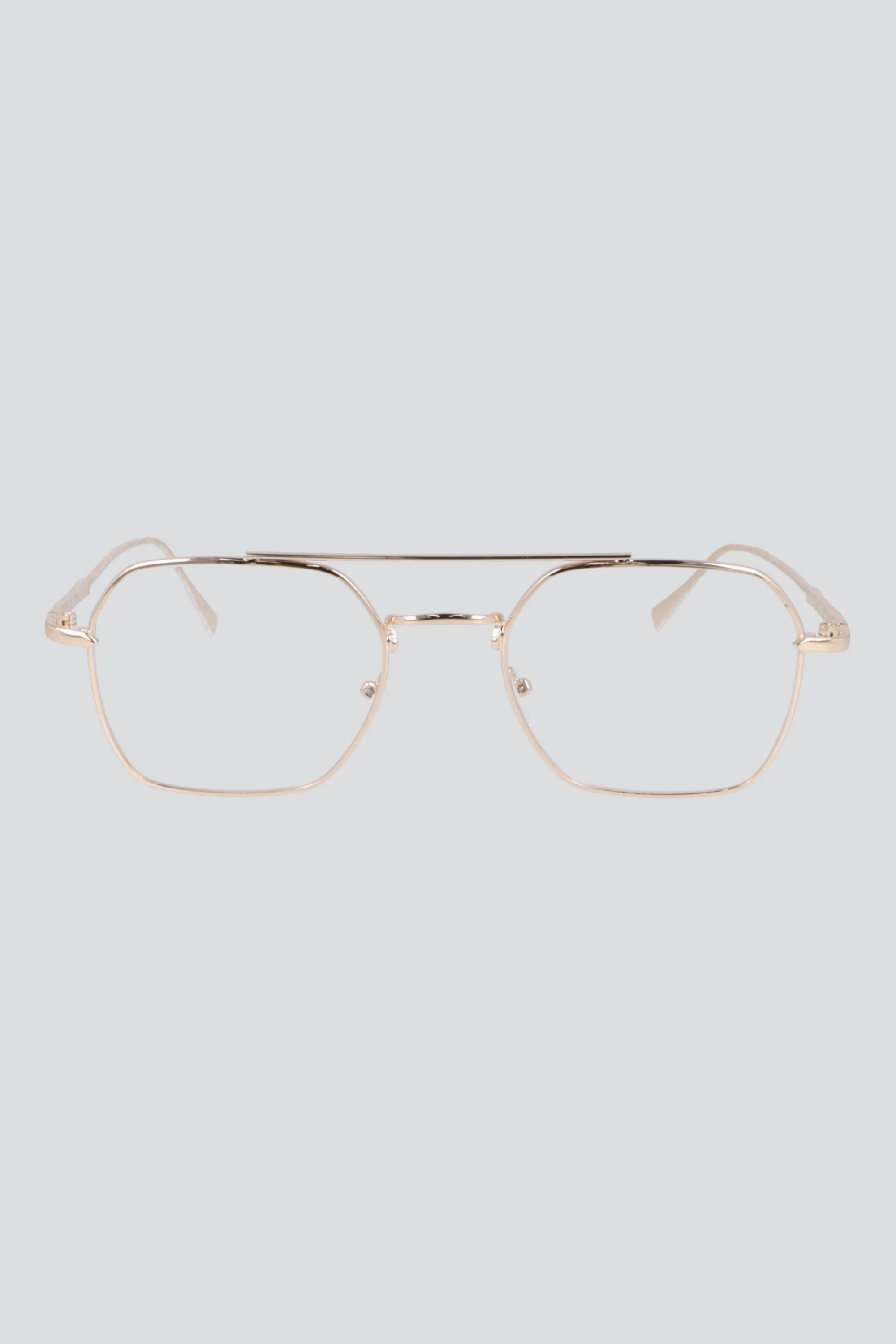 Lentes retro marco metálico luz azul