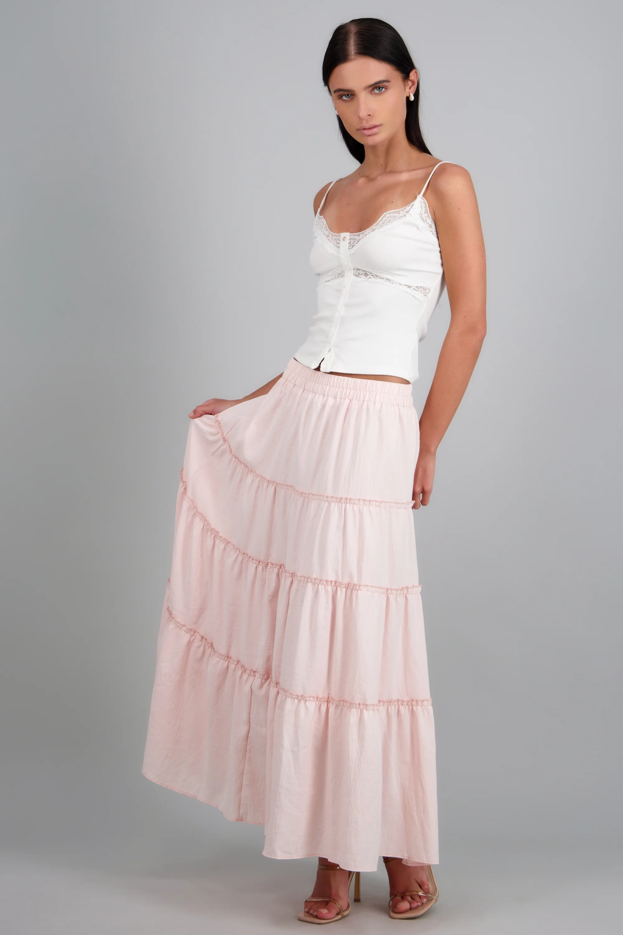 Maxi falda de varios niveles