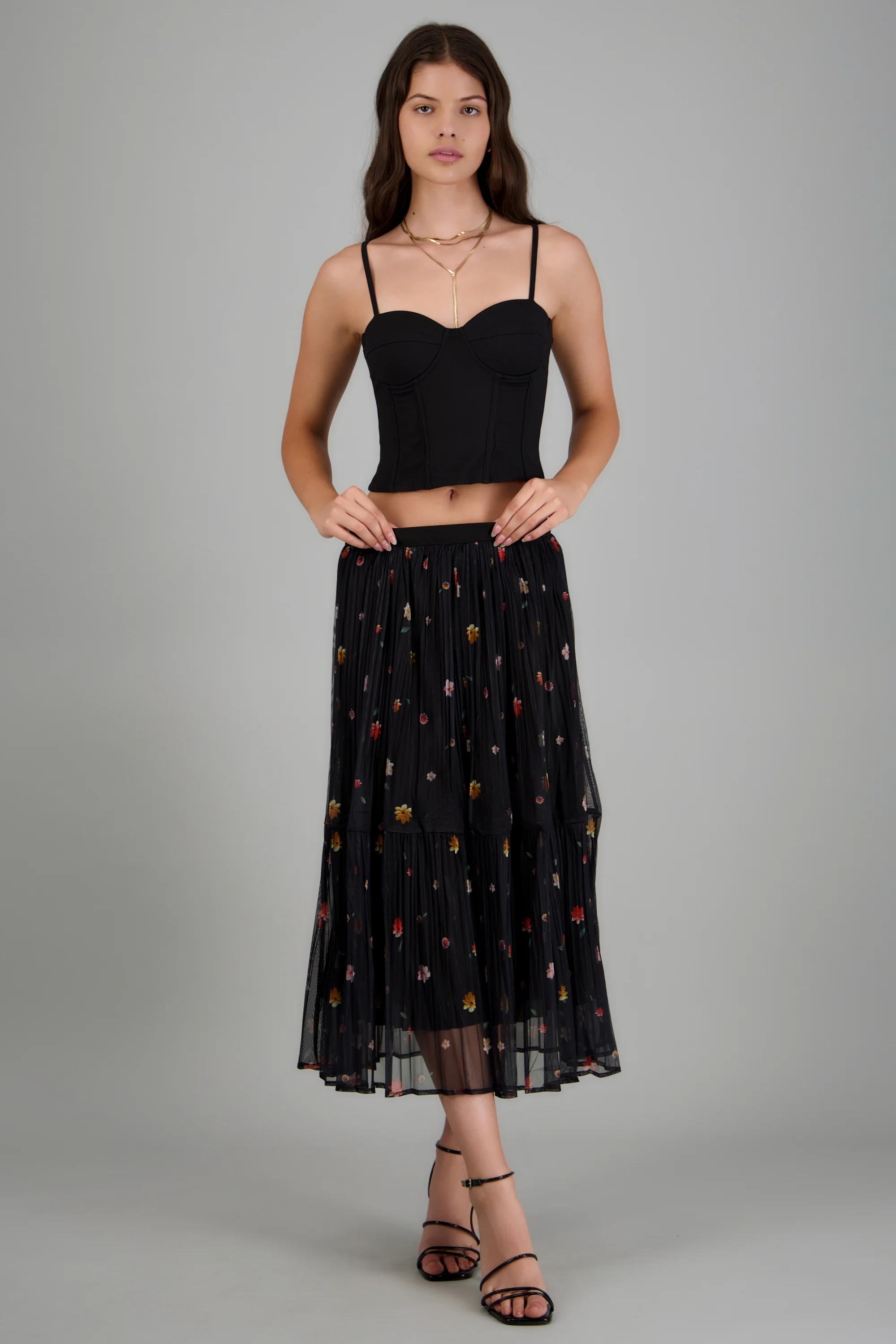 Maxi falda flores minis