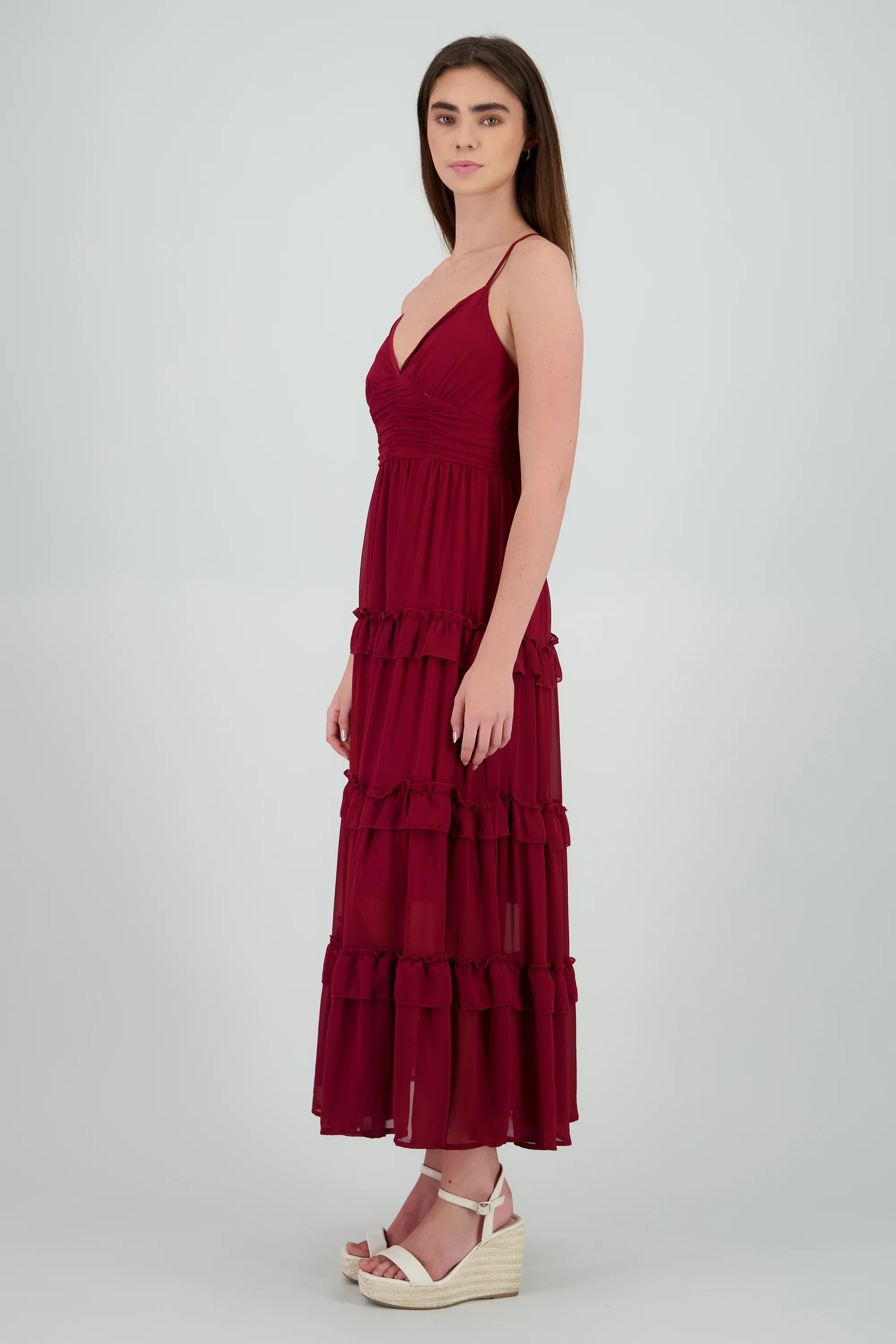 Maxi vestido con volumen y olanes - Image 3