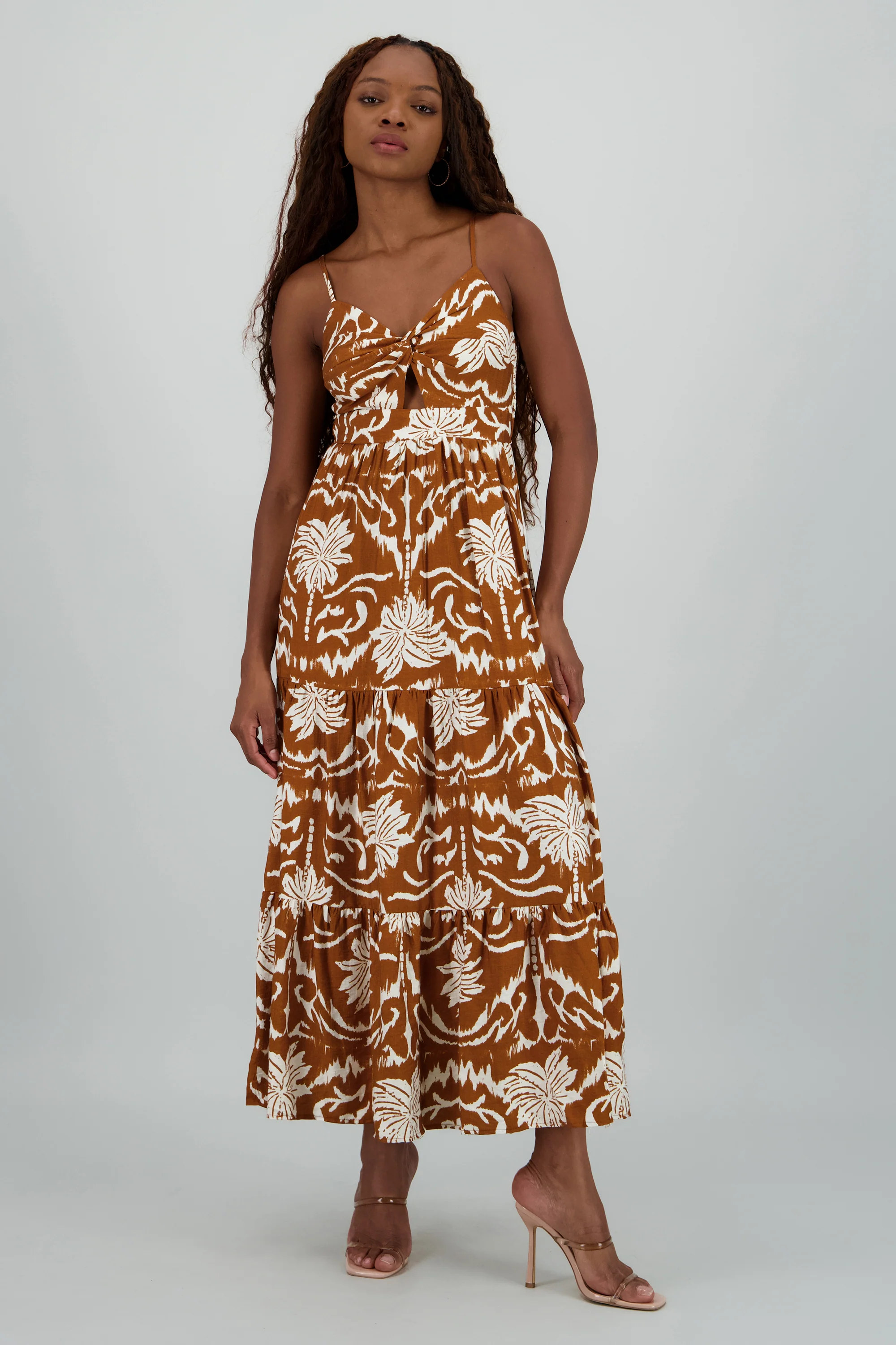 Maxi vestido estampado tropical