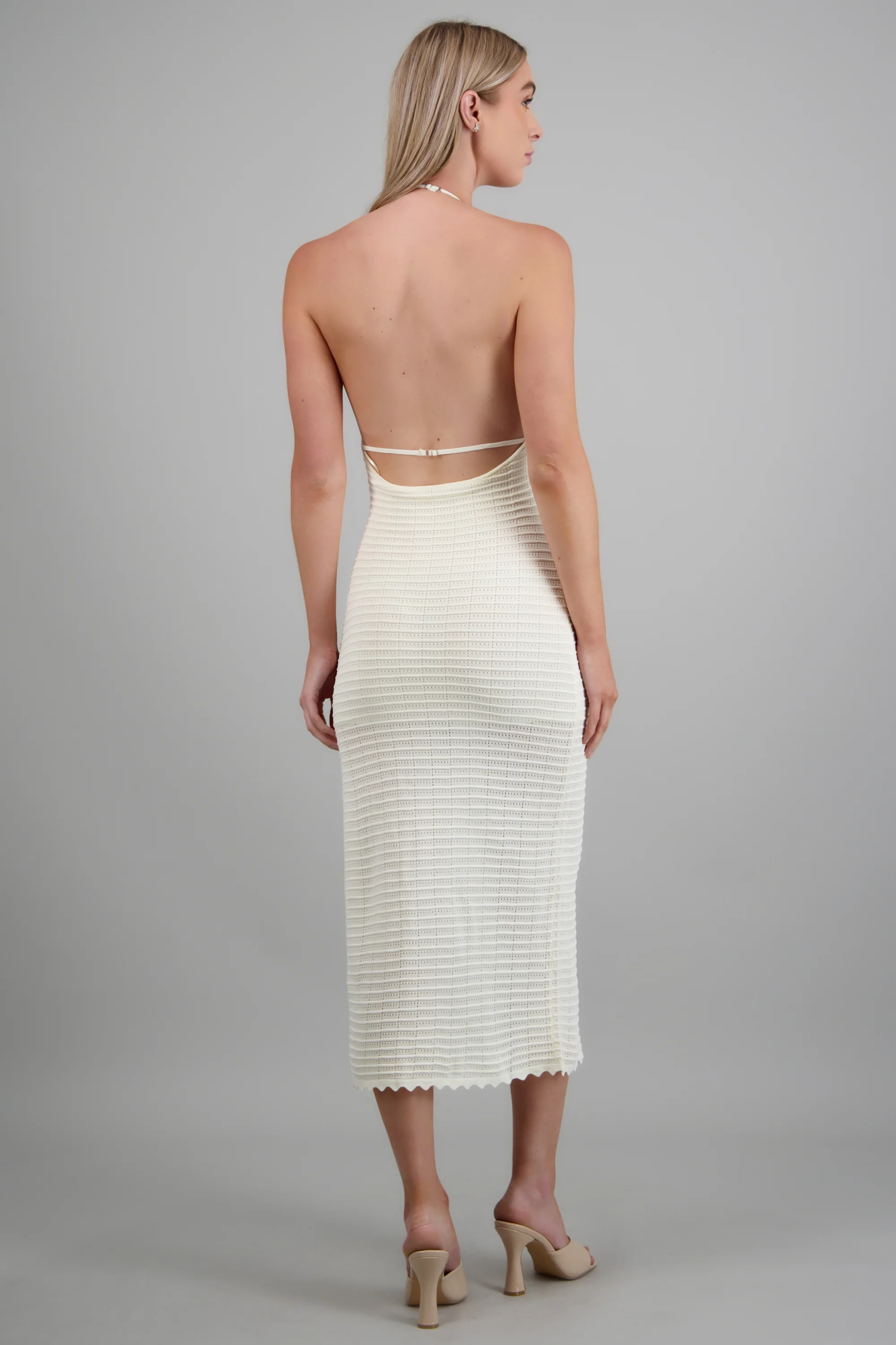 Maxi vestido halter knit textura - Image 4