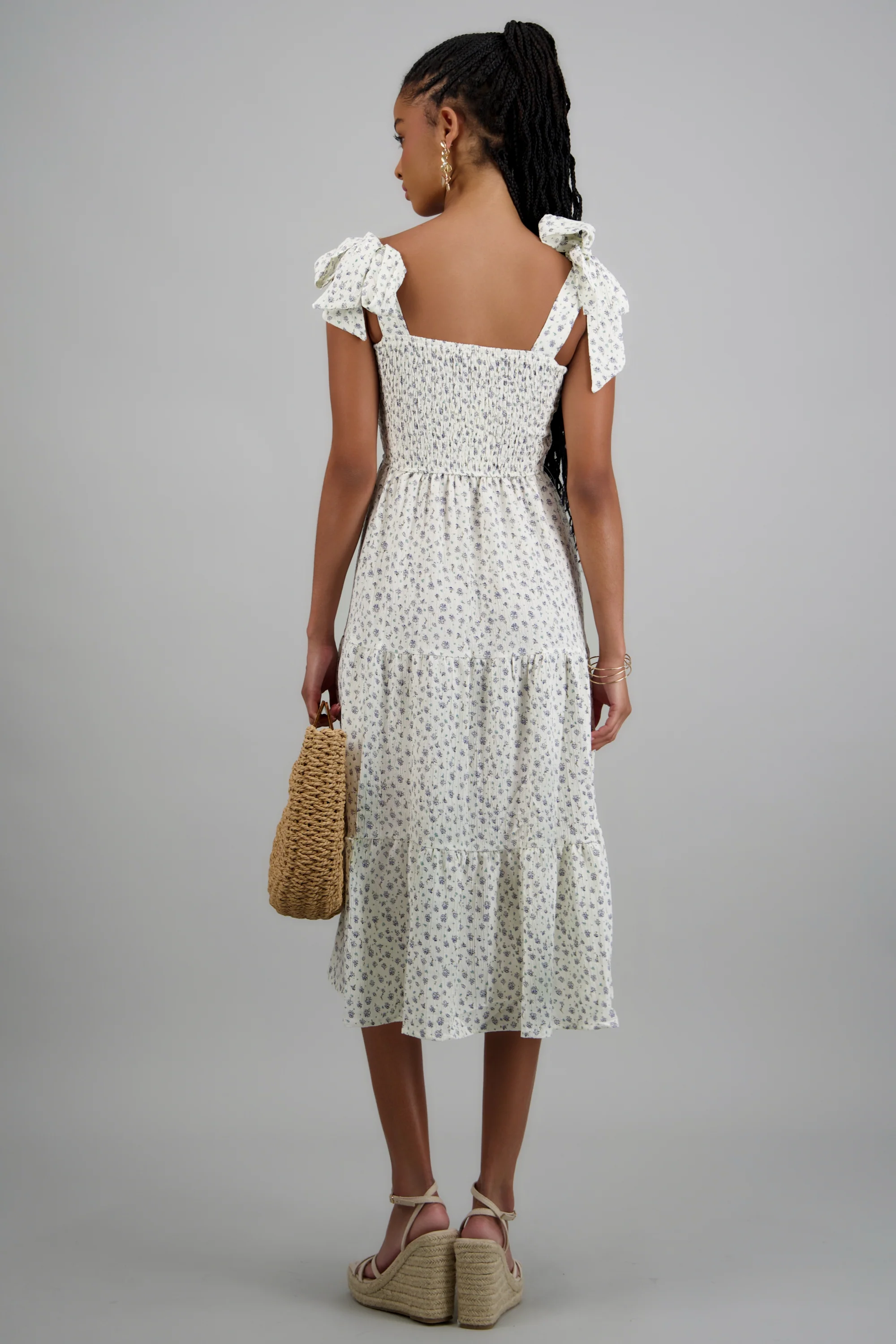 Maxi vestido mini flores detalle nudo - Image 4