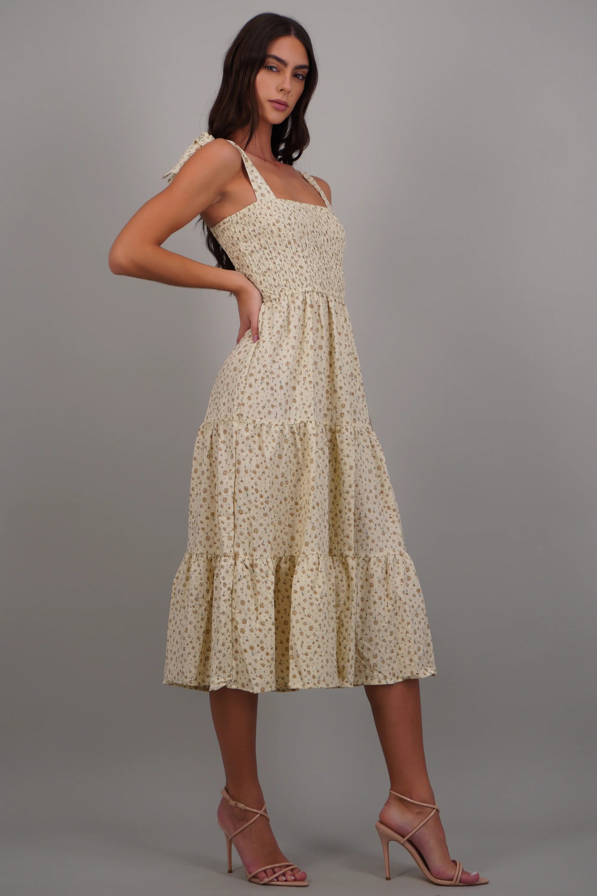 Maxi vestido mini flores detalle nudo - Image 2