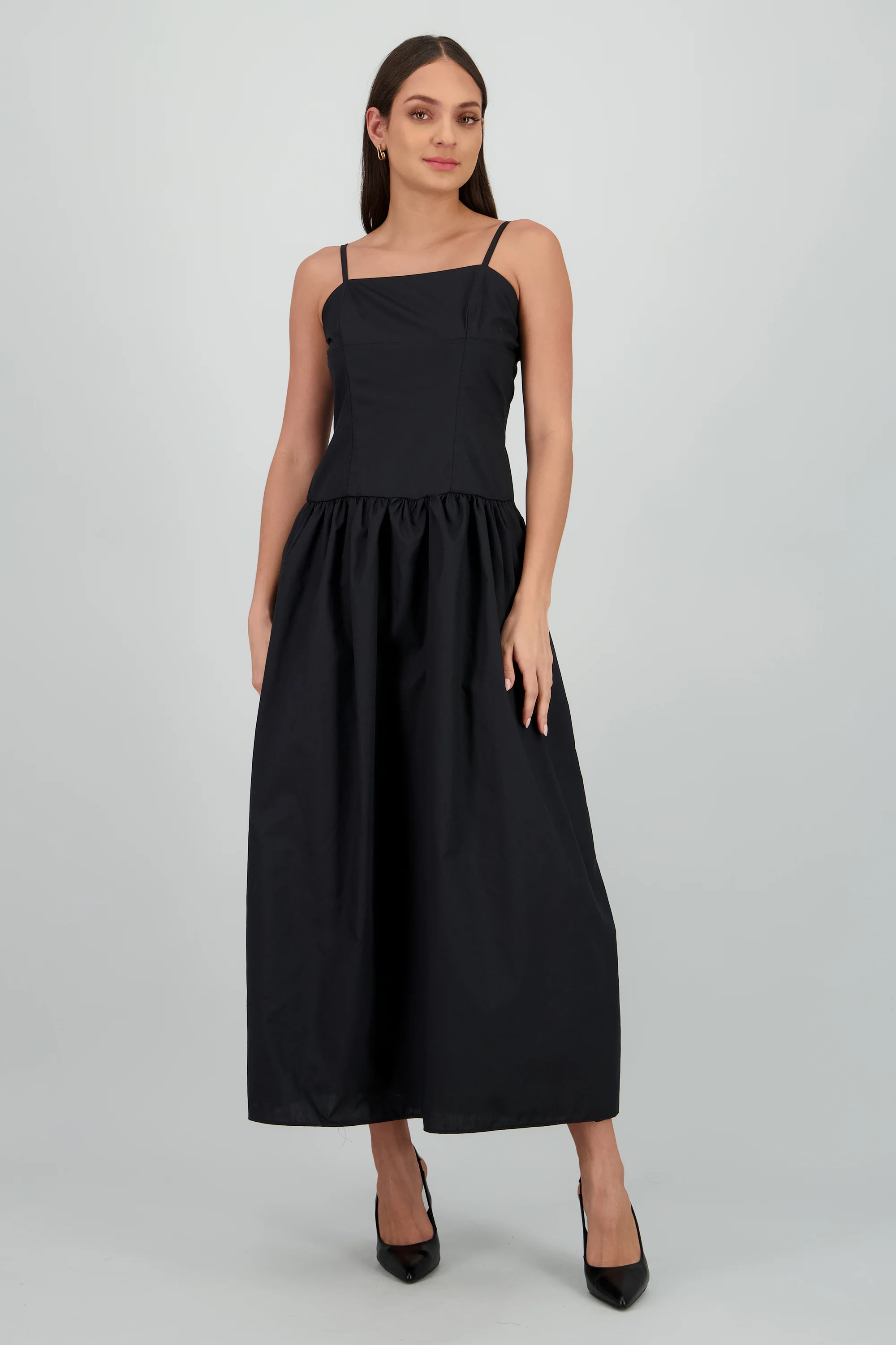 Maxi vestido popelina