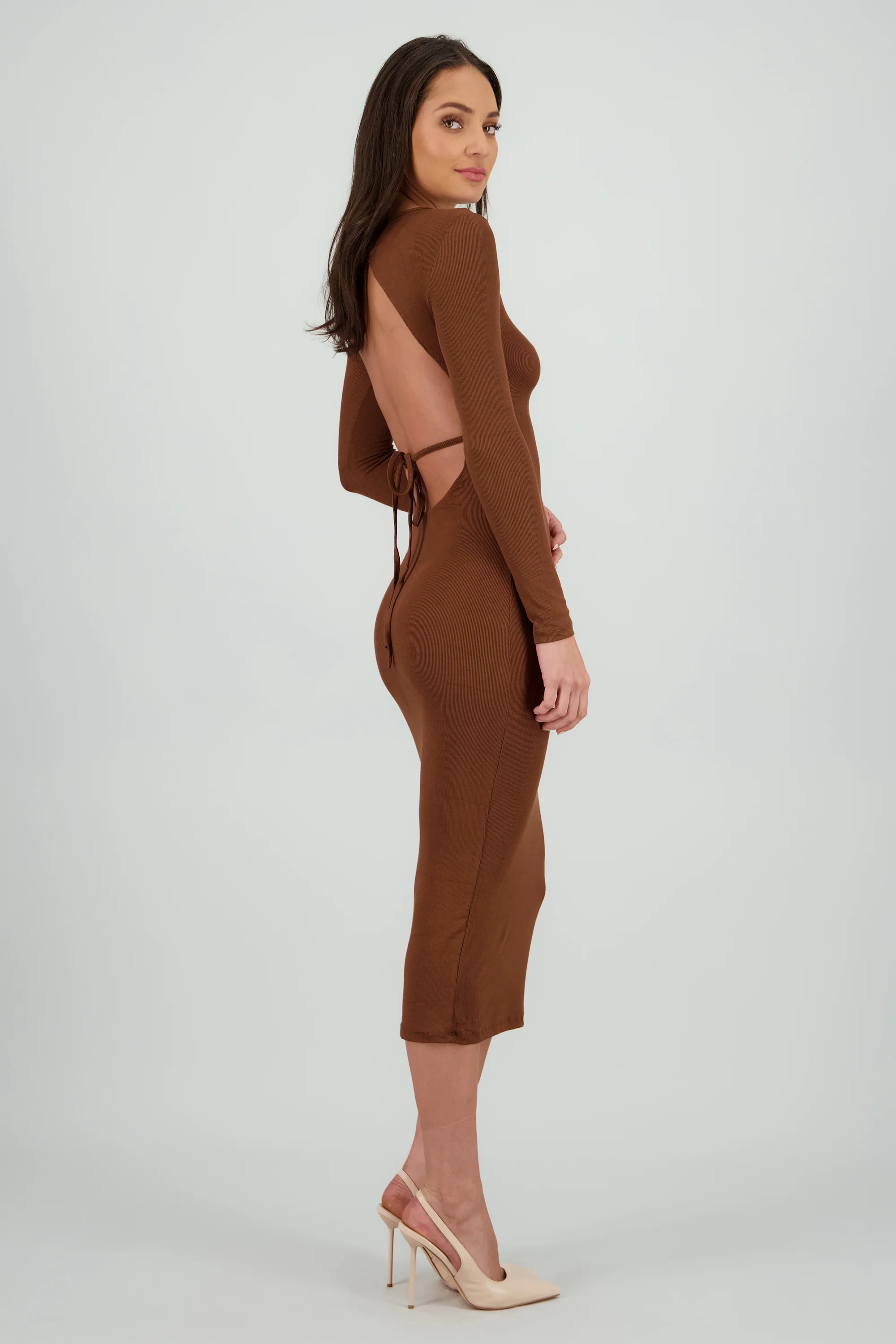 Maxi vestido rib detalle espalda