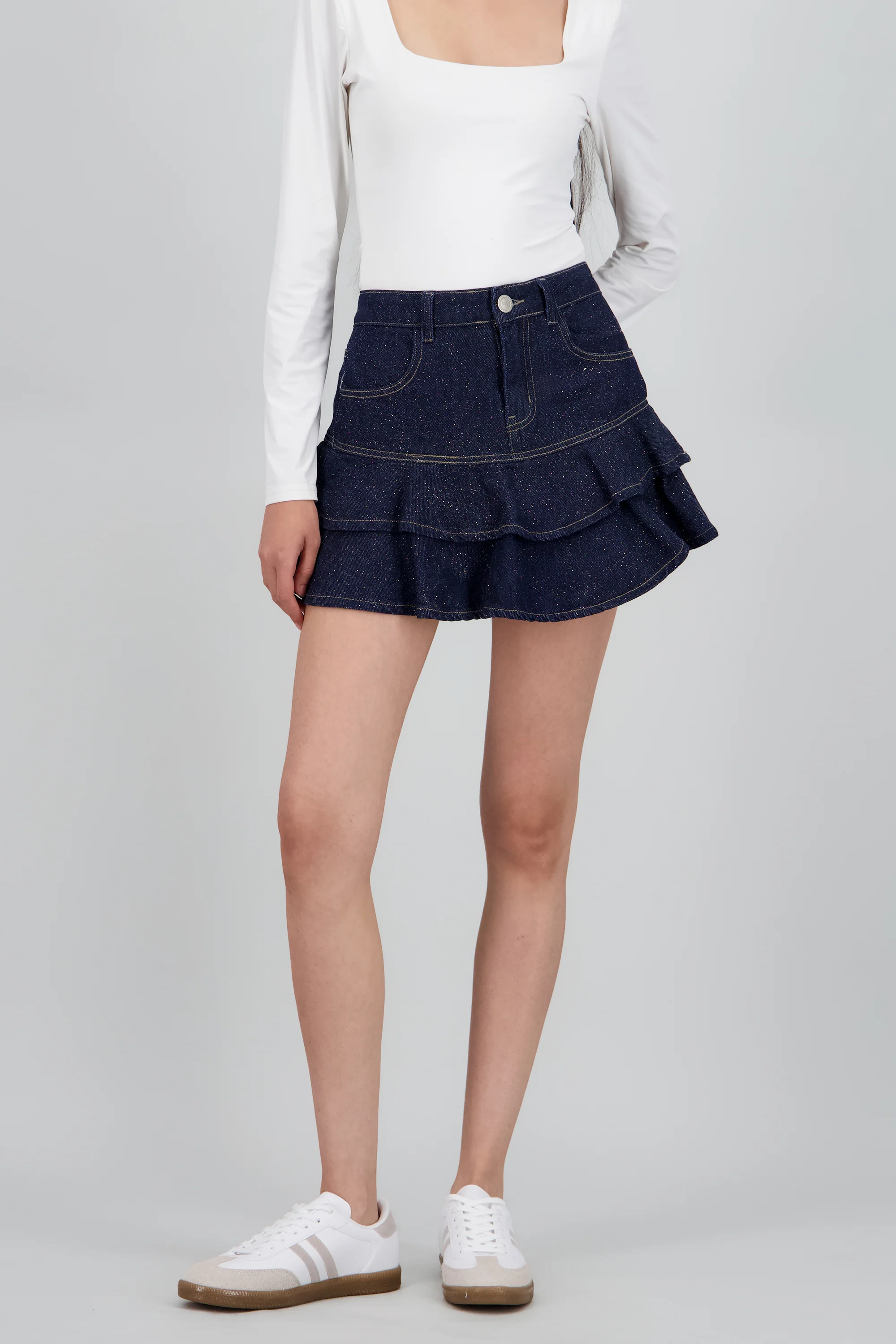 Mini falda denim brillos - Image 2