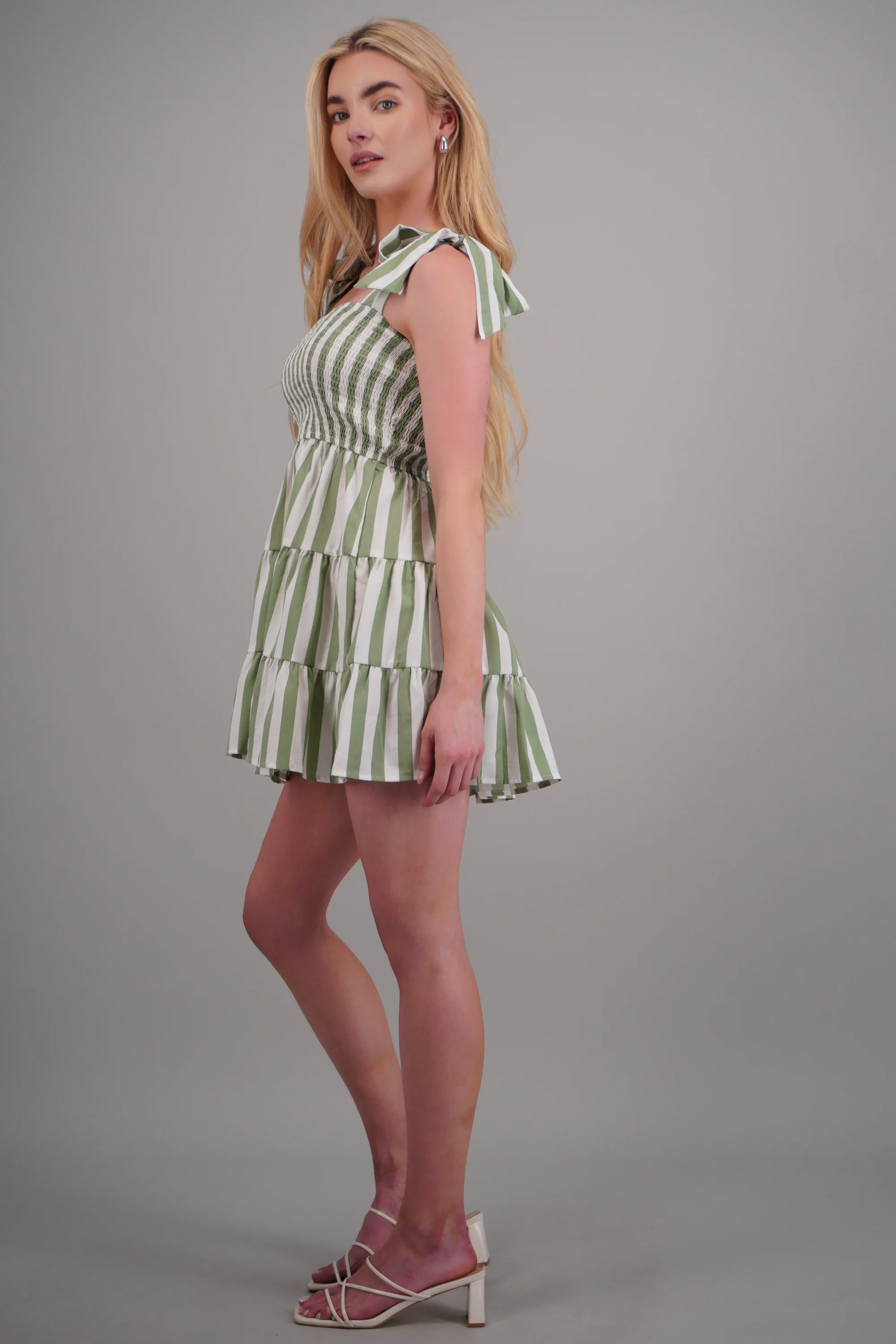 Mini vestido rayas detalle moños - Image 3