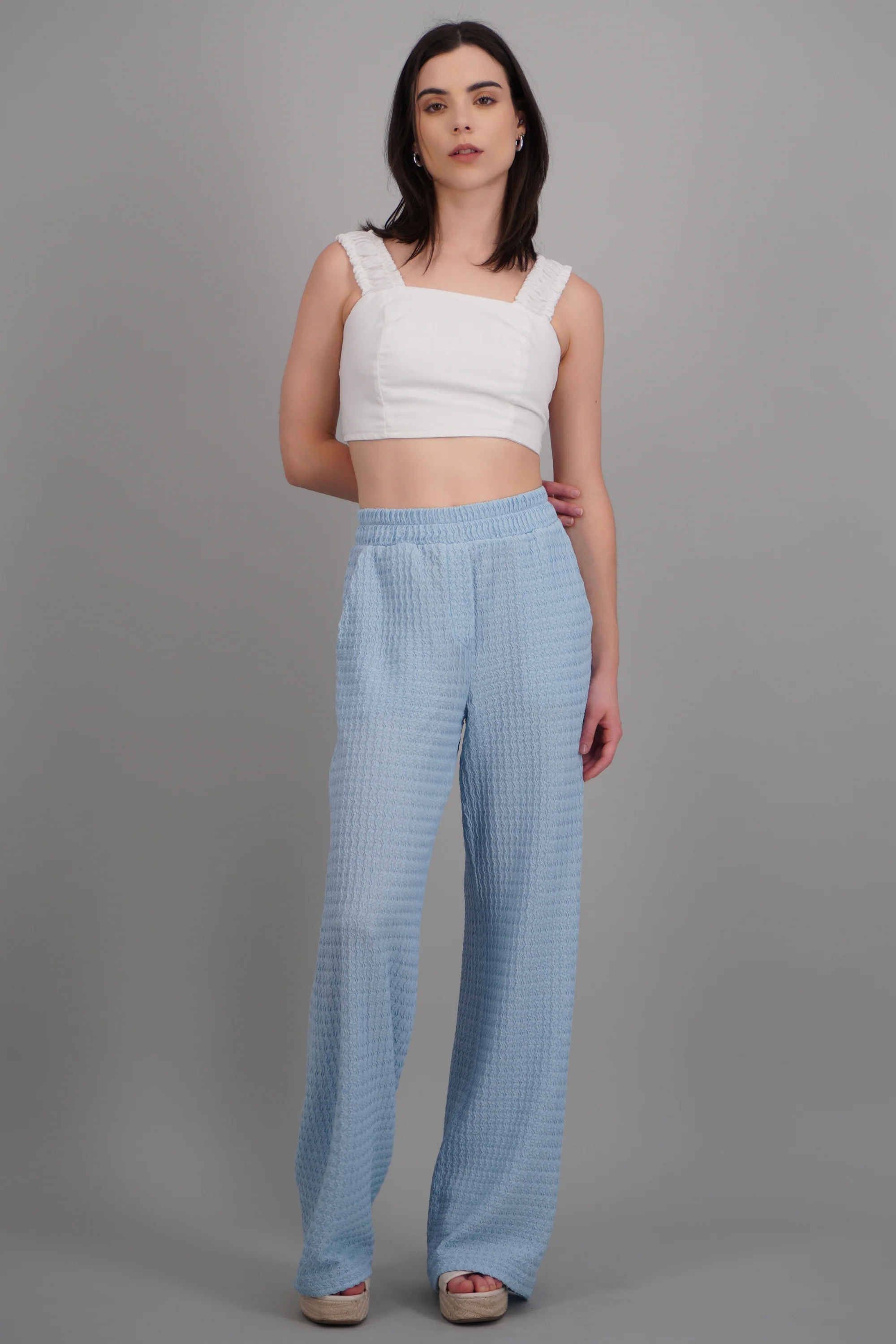 Pantalon amplio con elastico detalle textura - Image 2