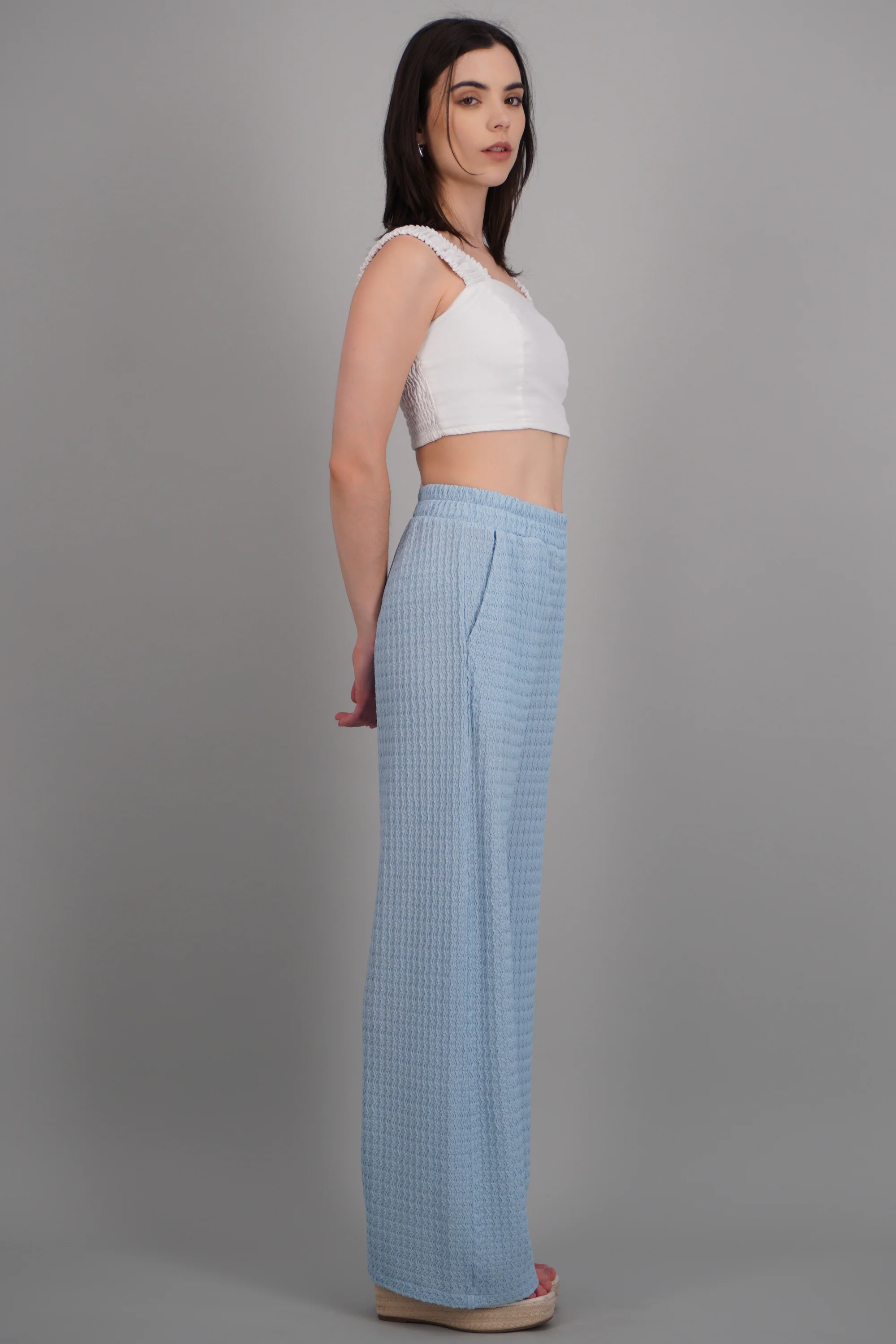 Pantalon amplio con elastico detalle textura - Image 3