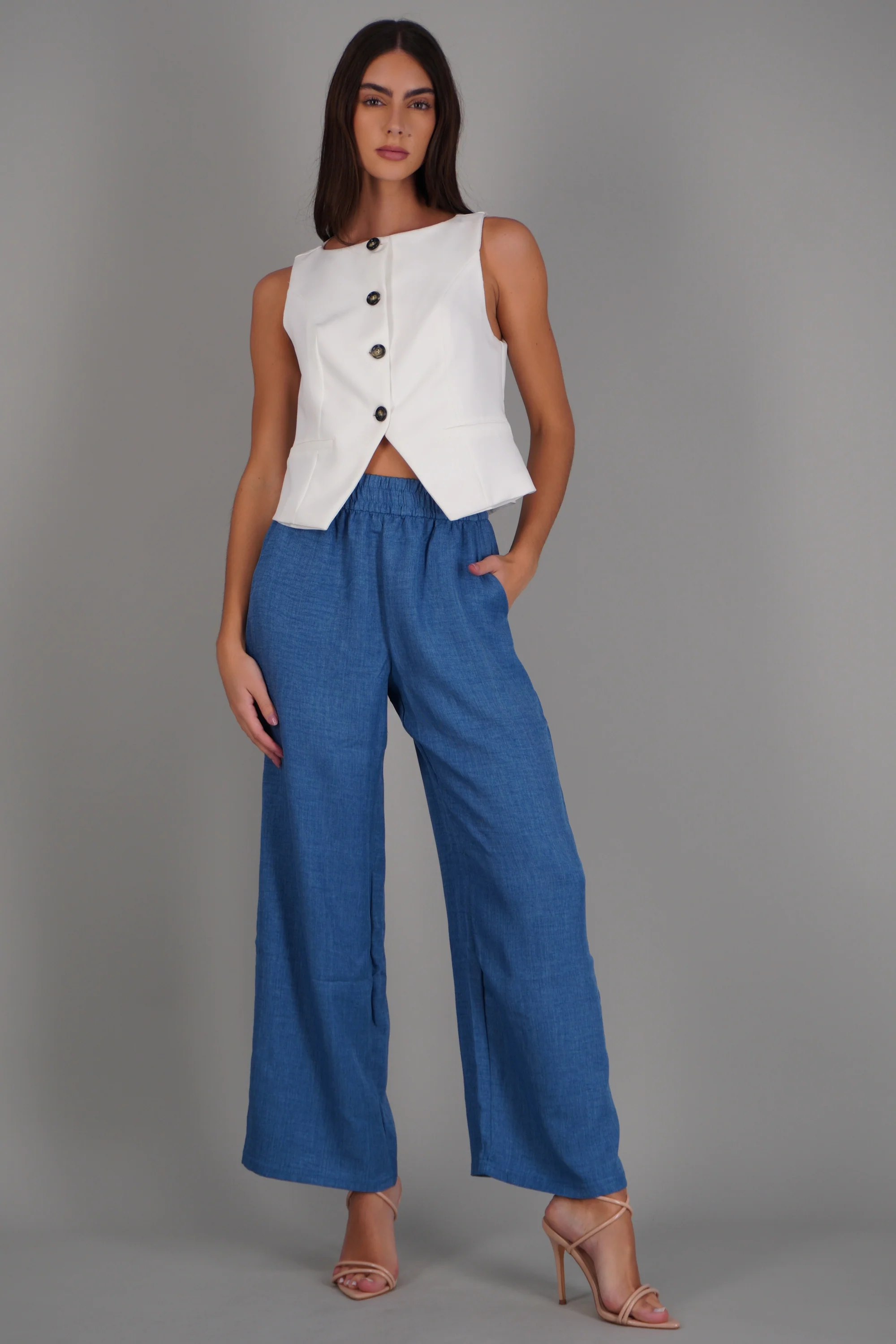 Pantalon amplio detalle pretina - Image 3