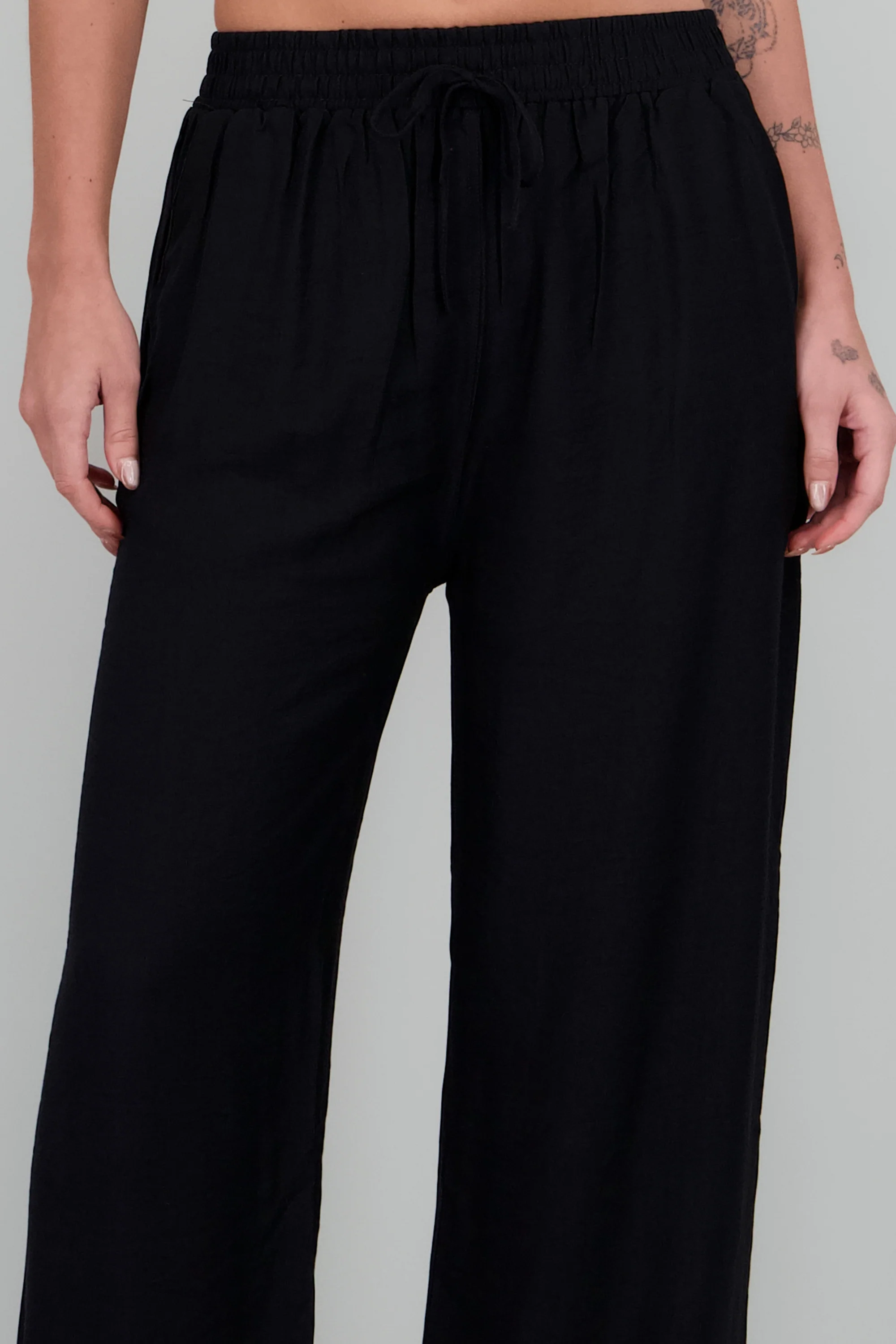 Pantalon amplio liso con resorte - Image 5