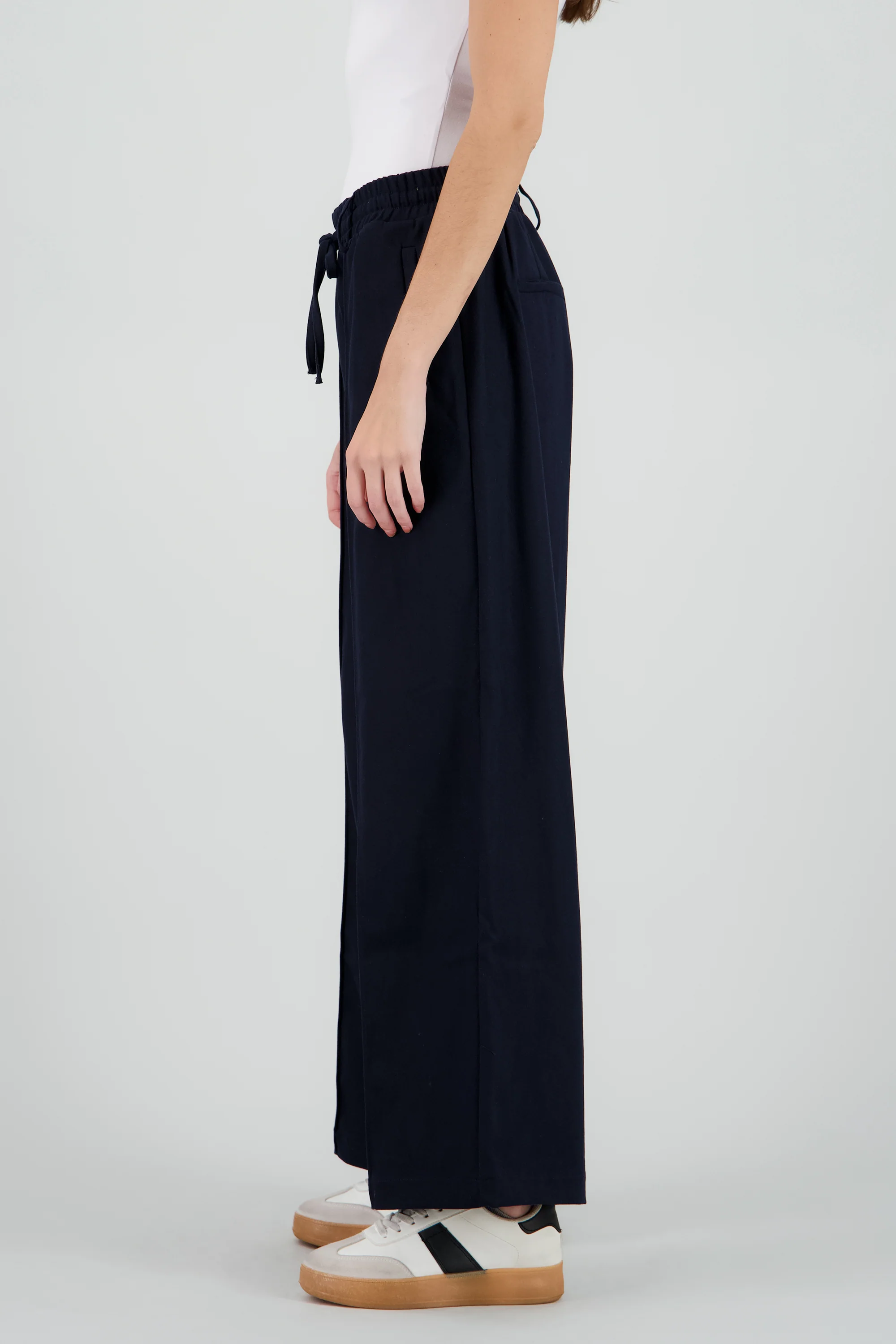 Pantalon amplio liso detalle resorte - Image 3