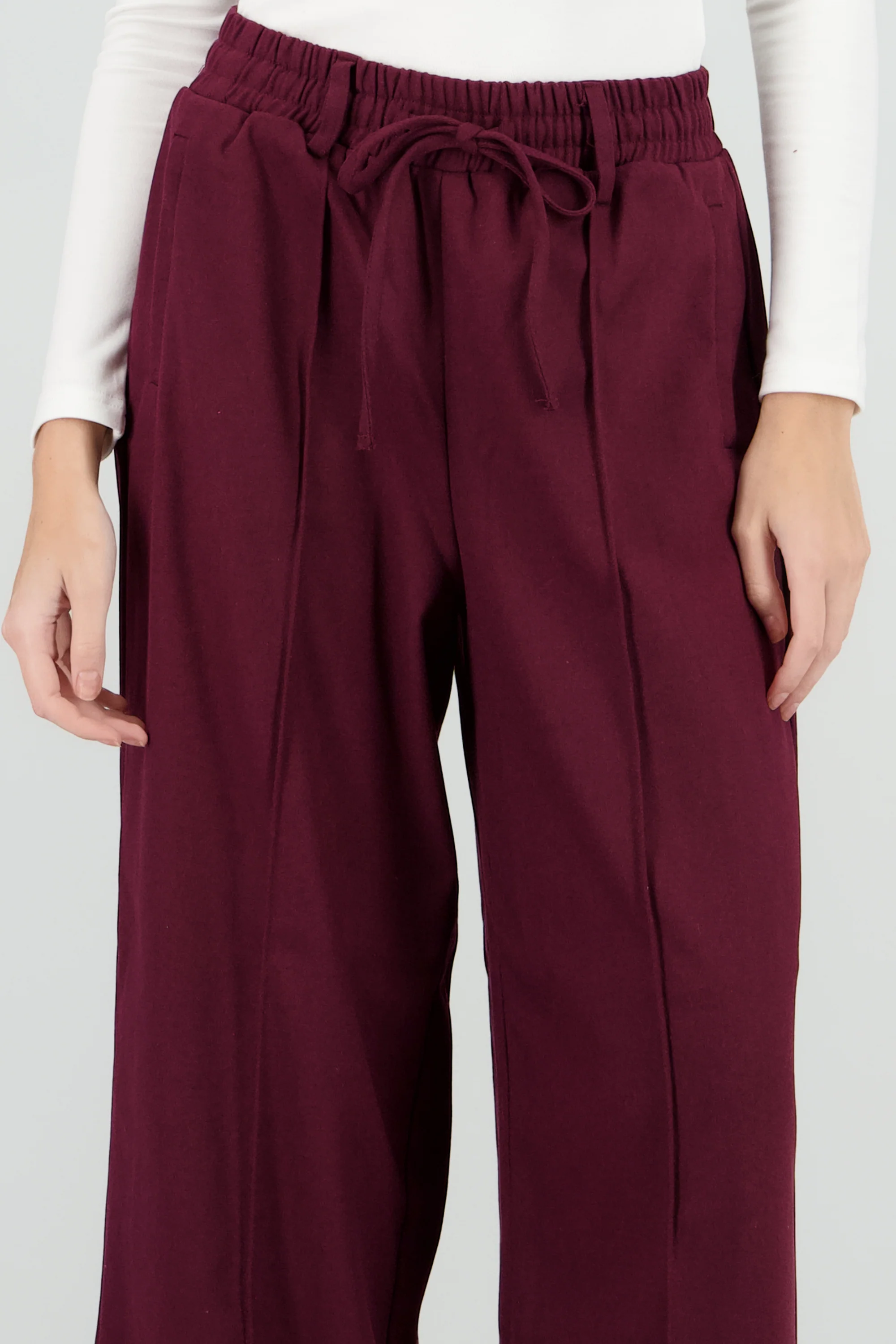Pantalon amplio liso detalle resorte - Image 5