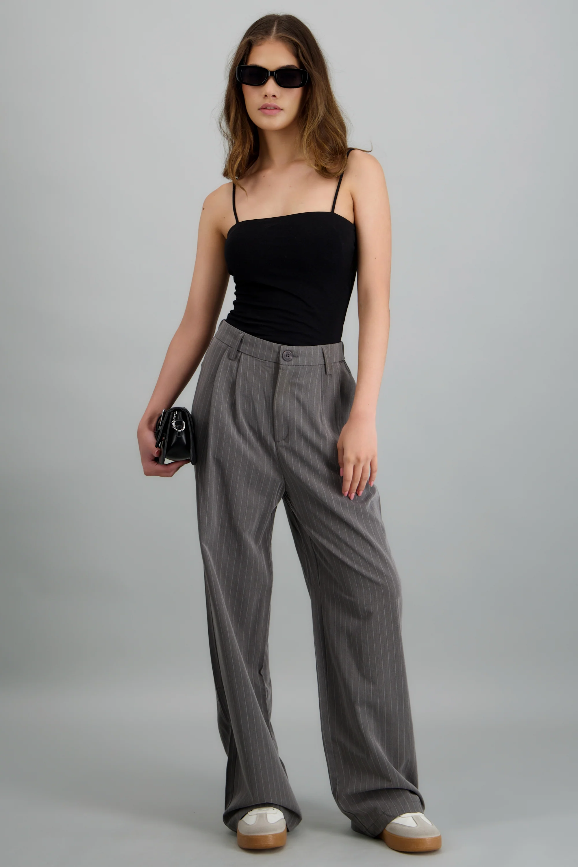 Pantalon amplio sastre rayas