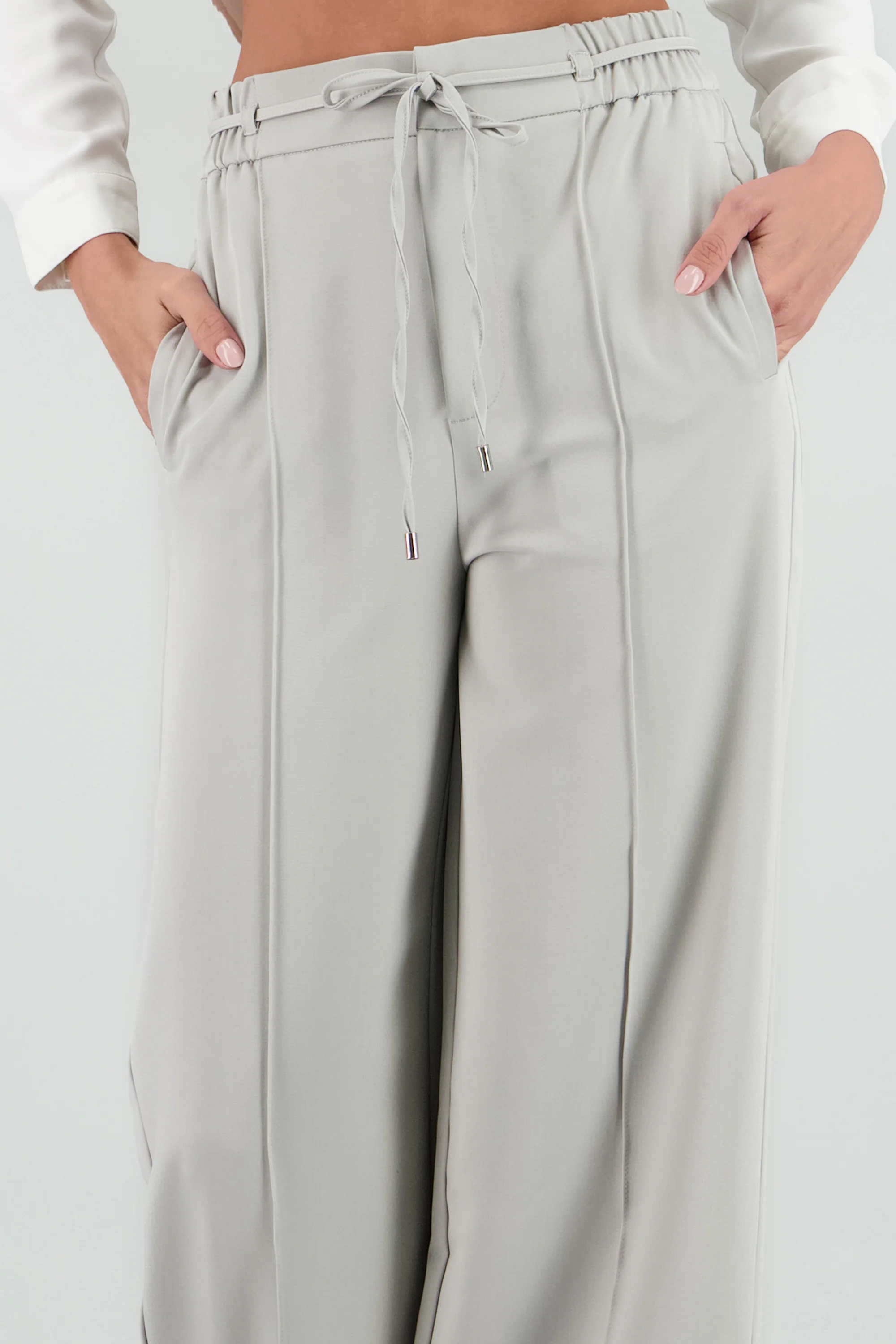 Pantalón ancho pinzas detalle jareta - Image 5