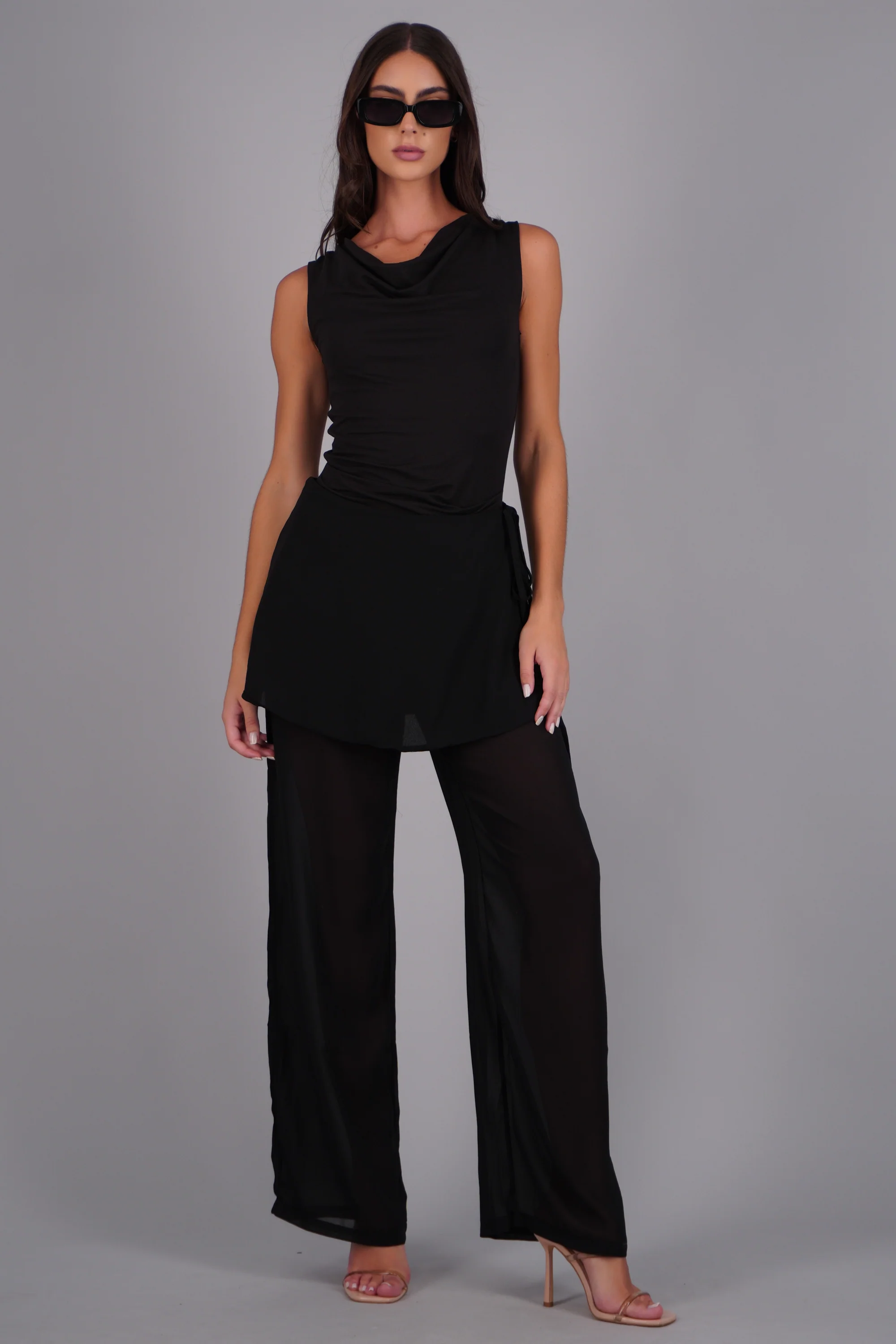Pantalon con falda cruzada