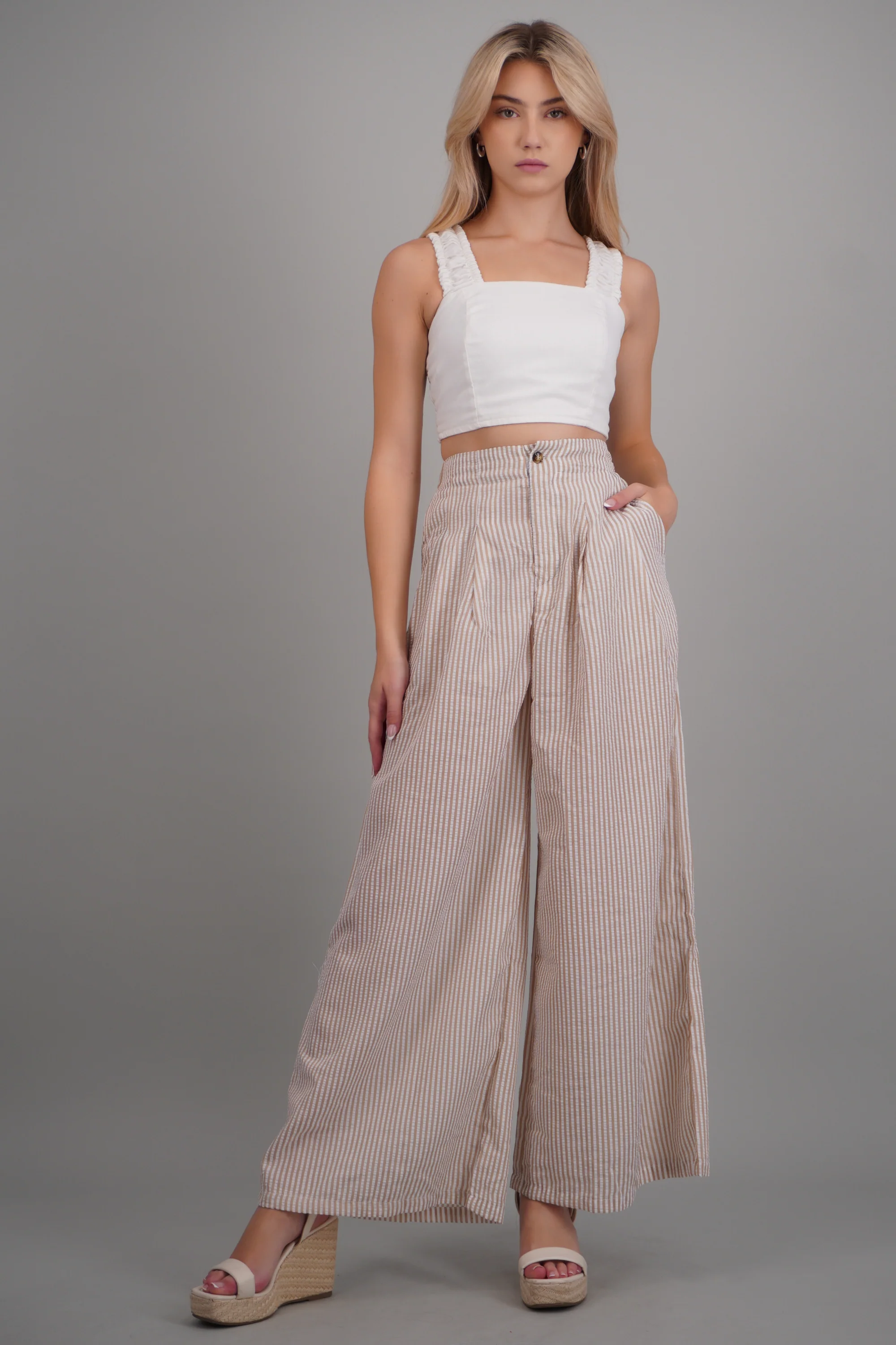 Pantalón de rayas detalle pinzas