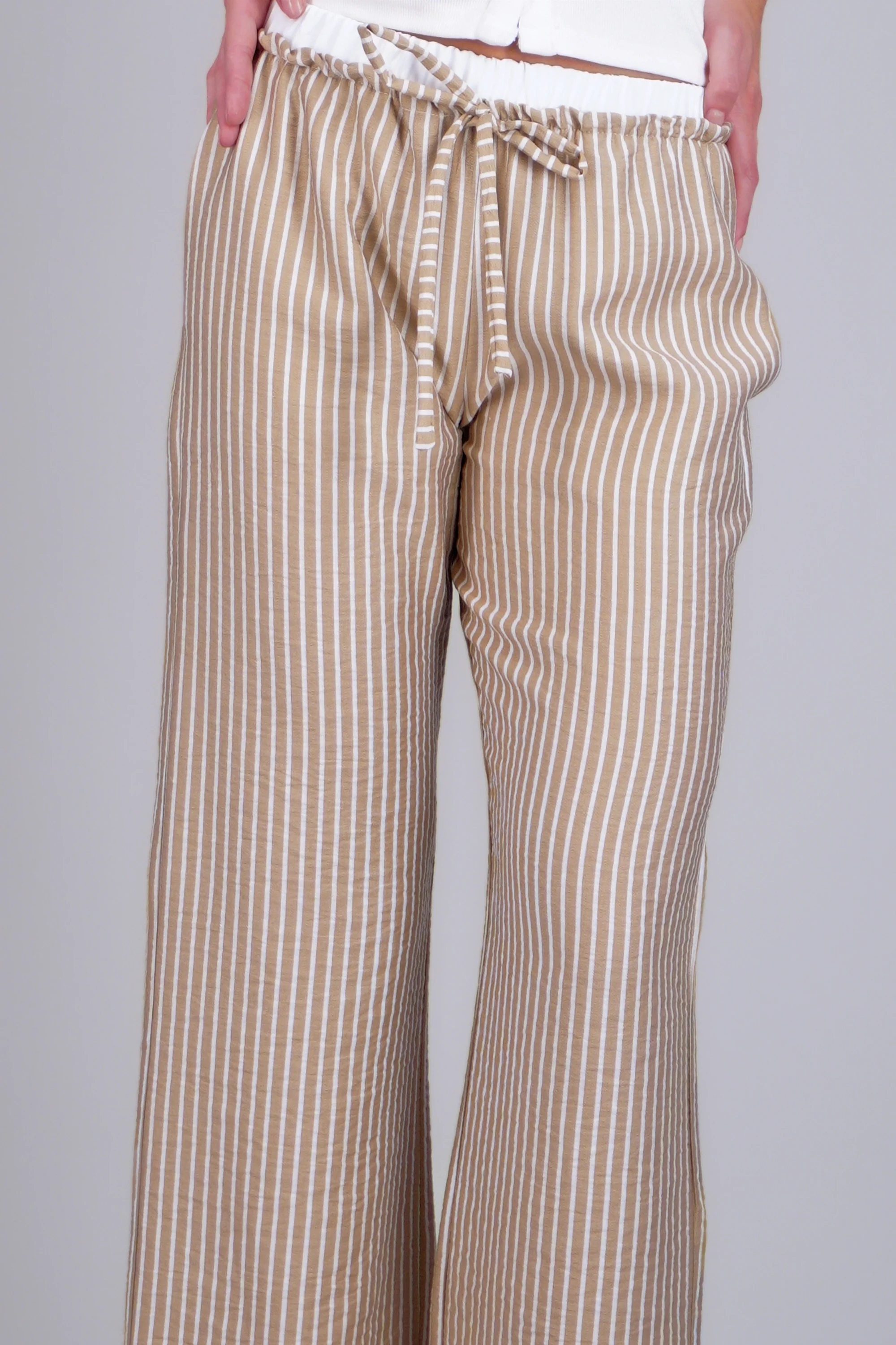 Pantalon de rayas pretina con contraste - Image 5
