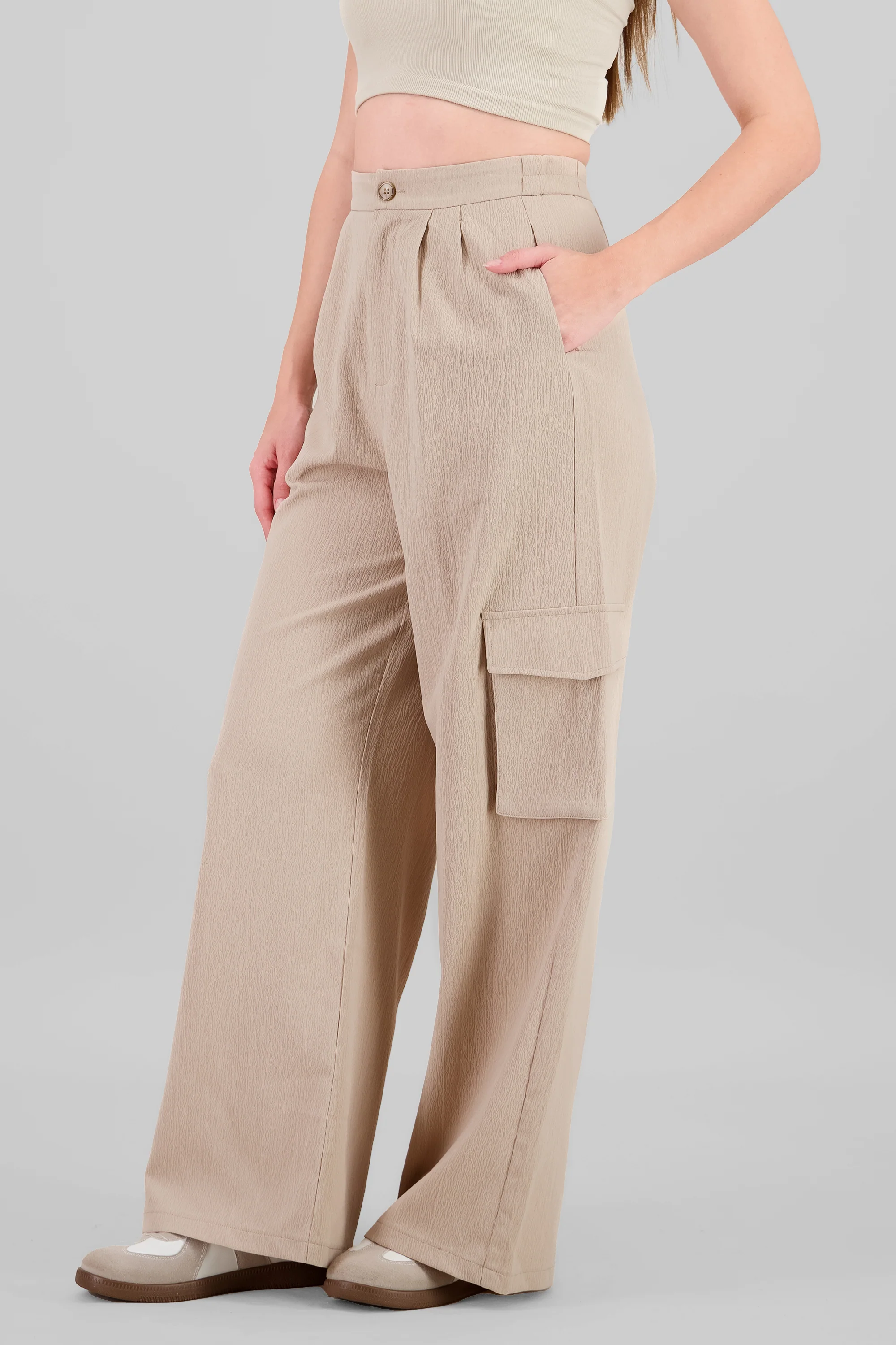 Pantalon de vestir con bolsa cargo - Image 3