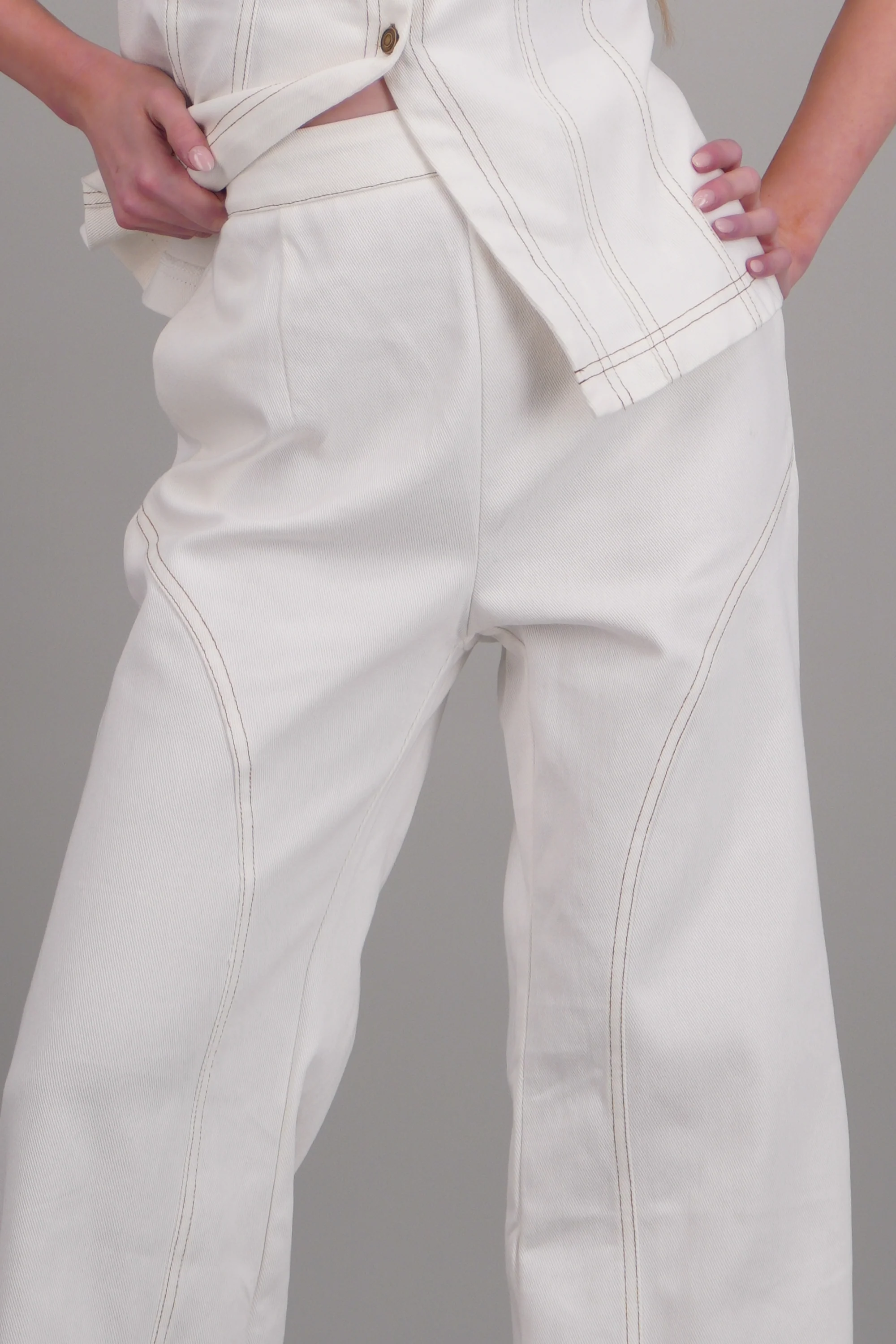 Pantalon denim contraste costuras - Image 5
