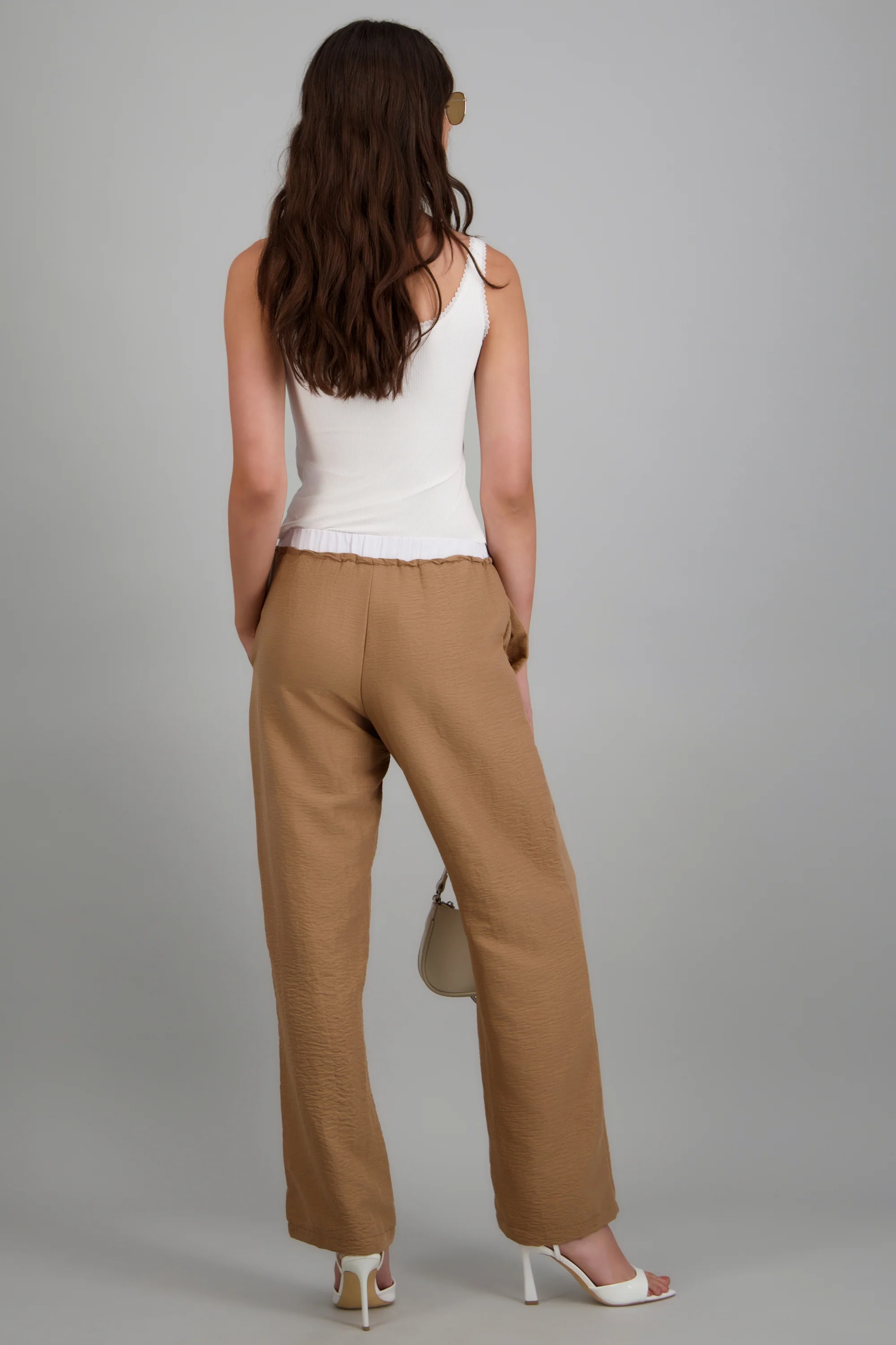 Pantalon doble pretina liso - Image 2