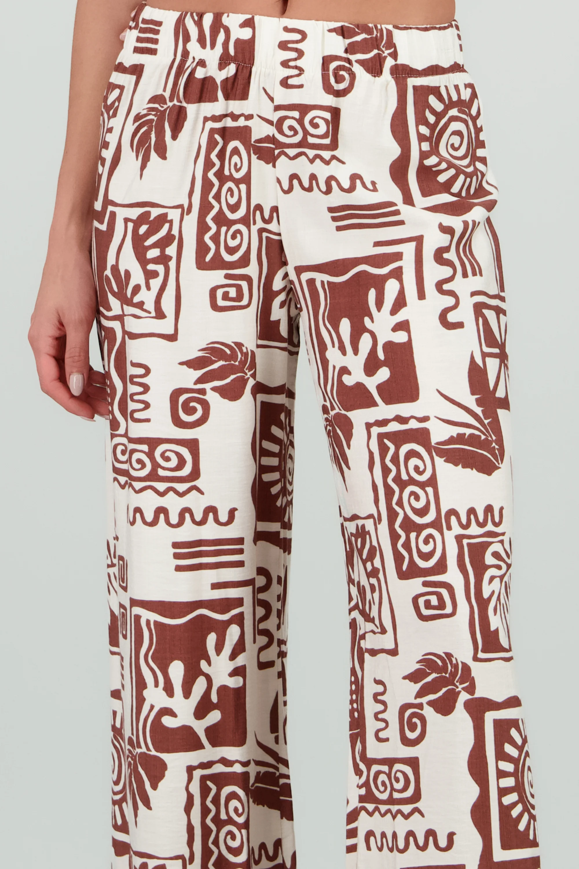 Pantalon estampado tropical wide leg - Image 5