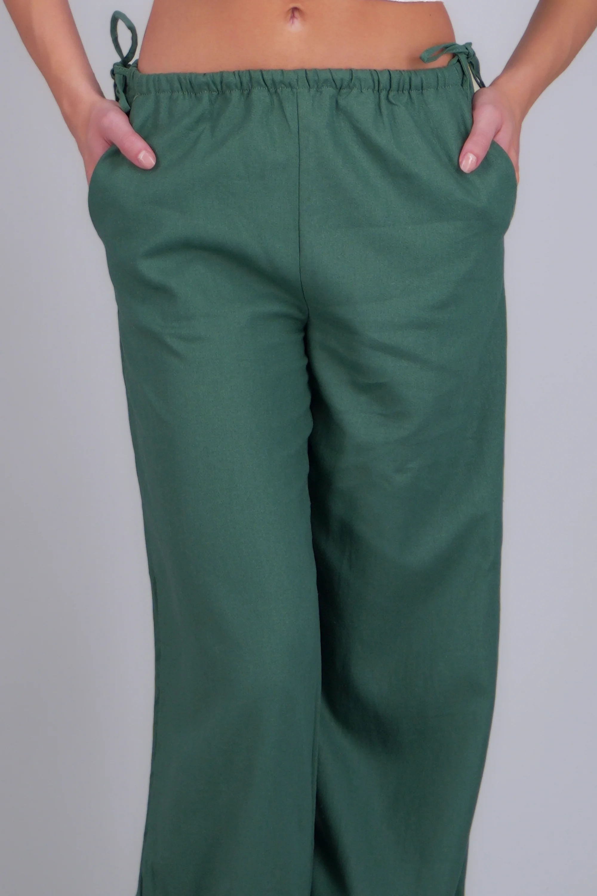 Pantalón lino detalle moños - Image 5