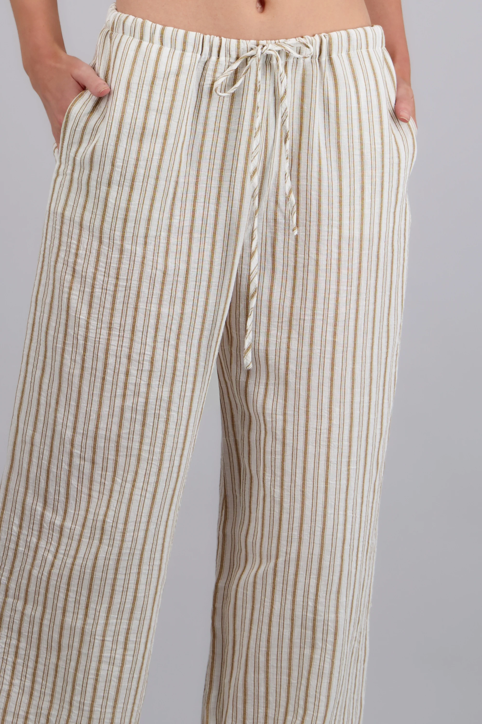 Pantalon lino rayas con bolsas - Image 5