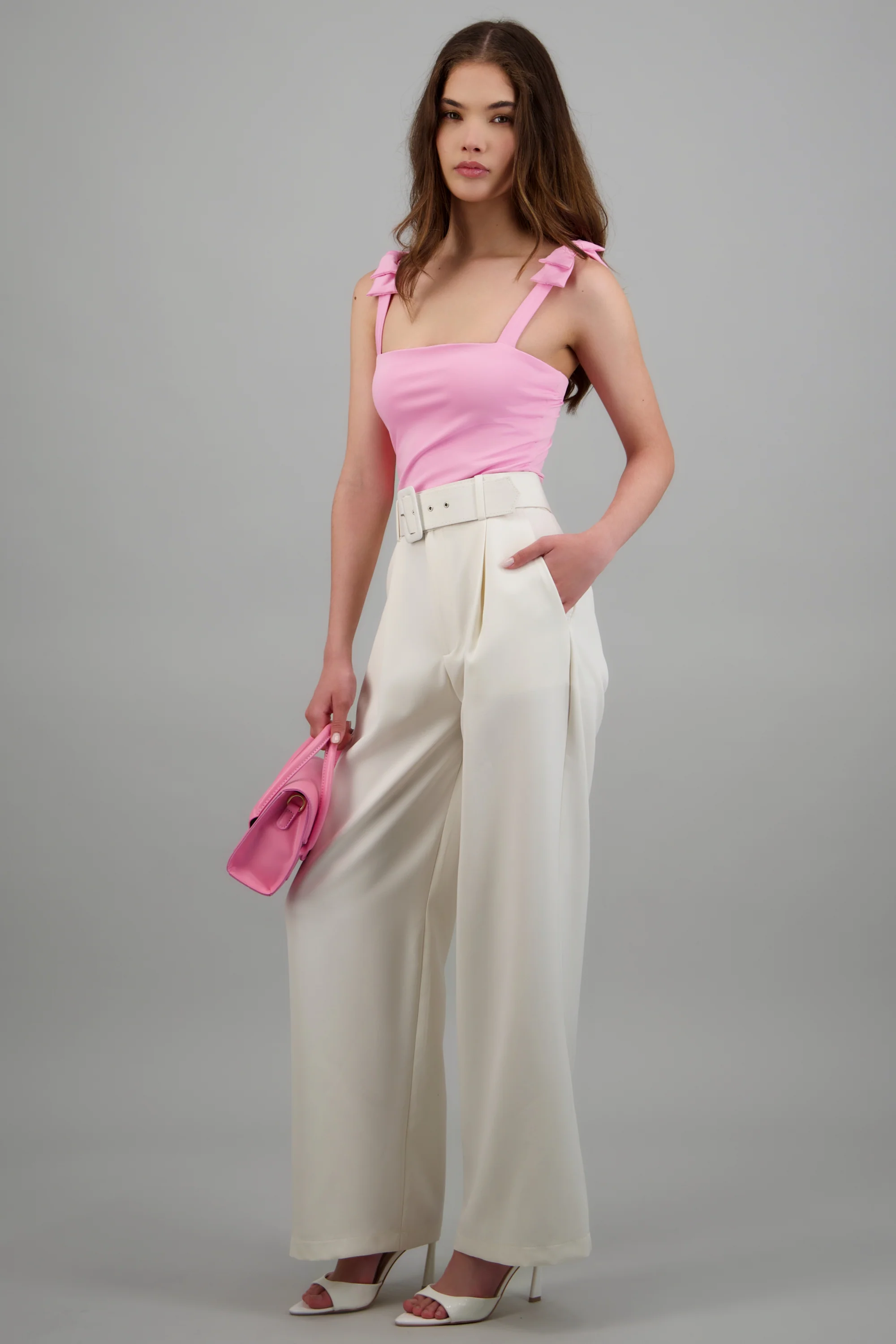 Pantalón liso cinturón - Image 2