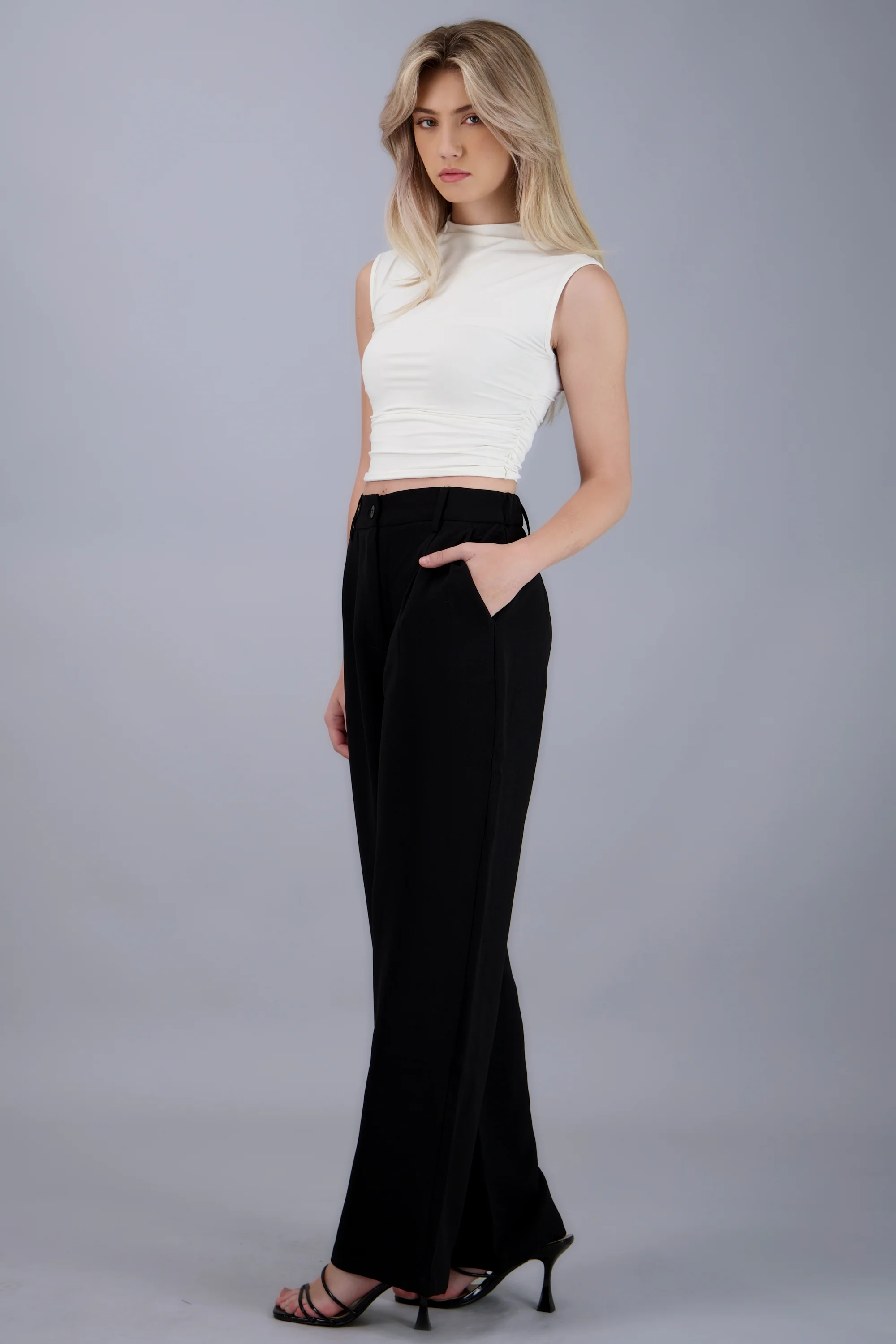 Pantalon liso con pinzas - Image 3
