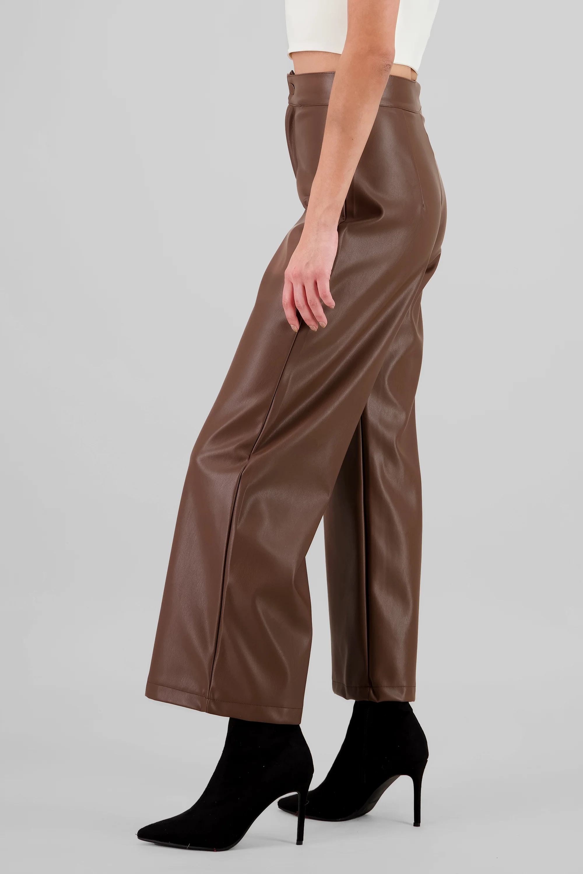 Pantalon pu recto pretina - Image 3