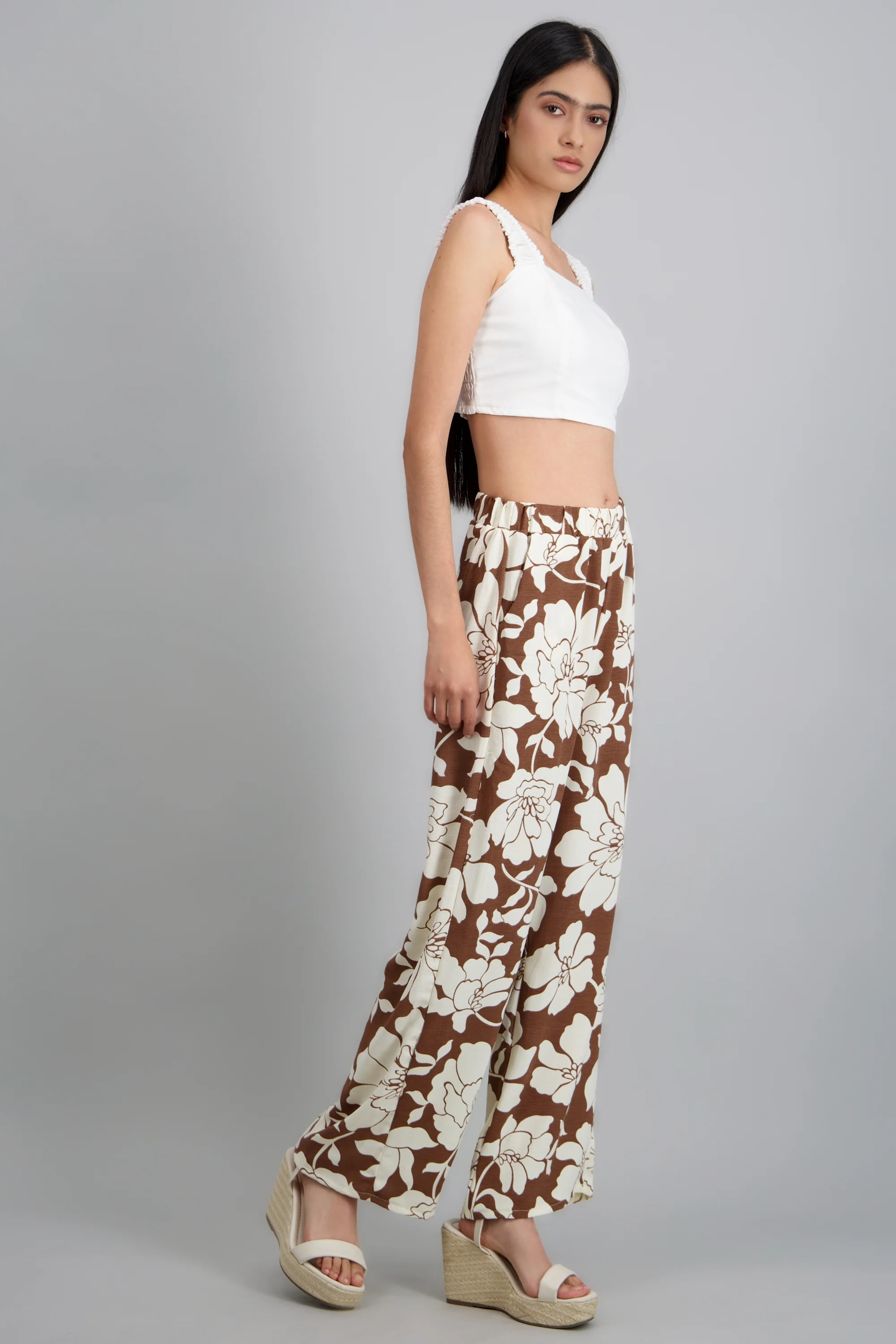 Pantalon recto con estampado flores - Image 4