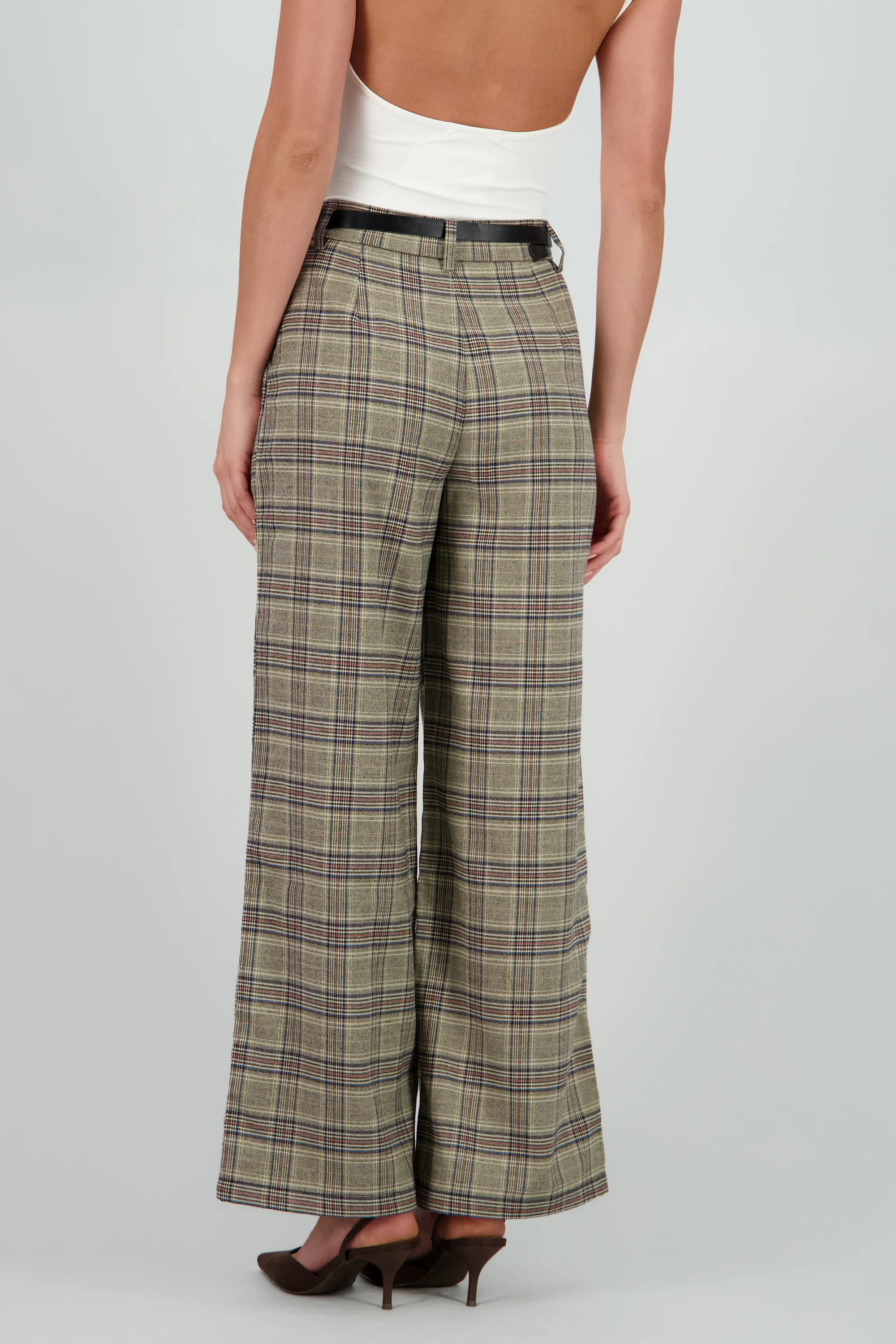 Pantalon recto cuadros detalle pinzas - Image 4