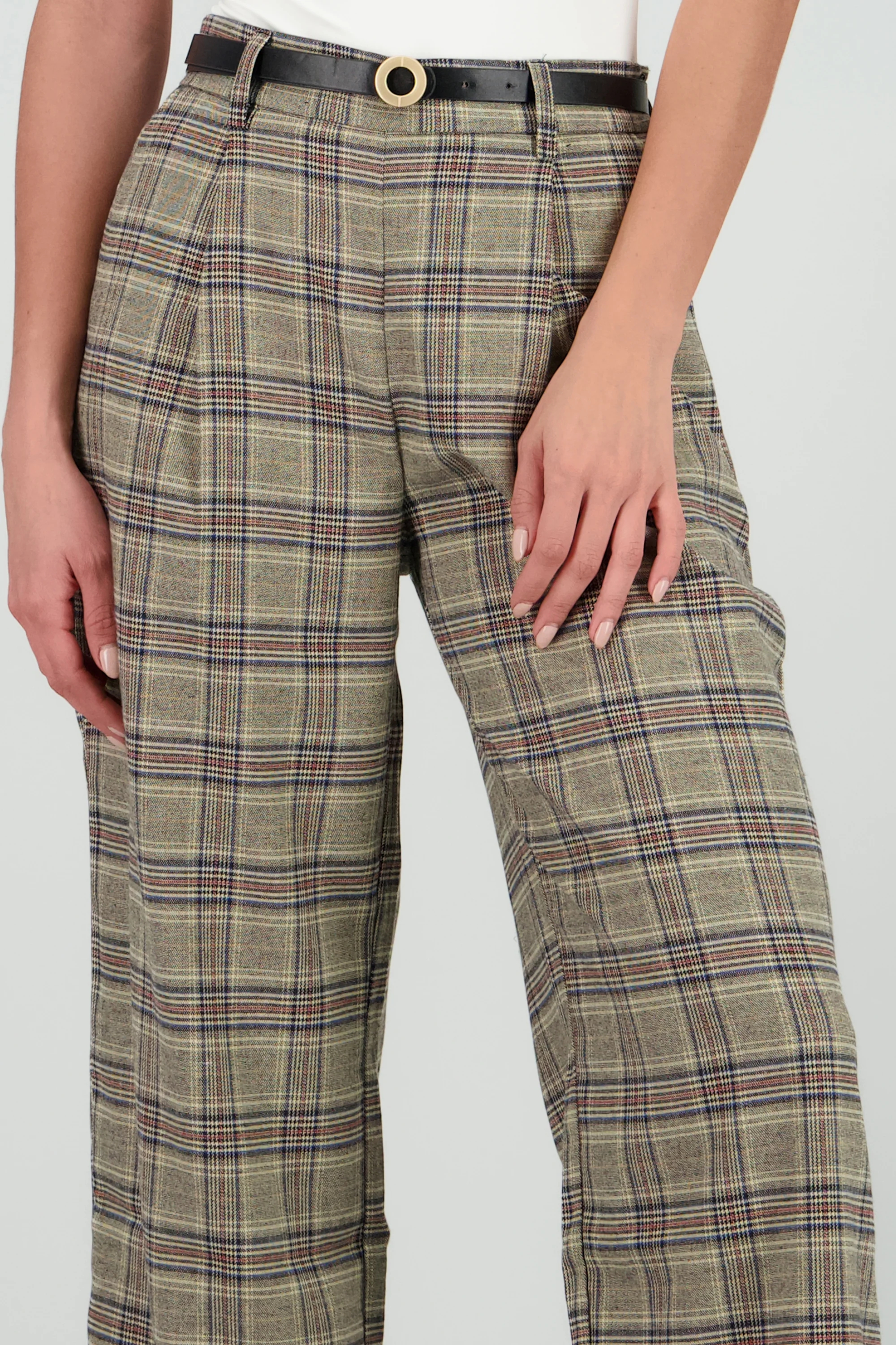 Pantalon recto cuadros detalle pinzas - Image 5