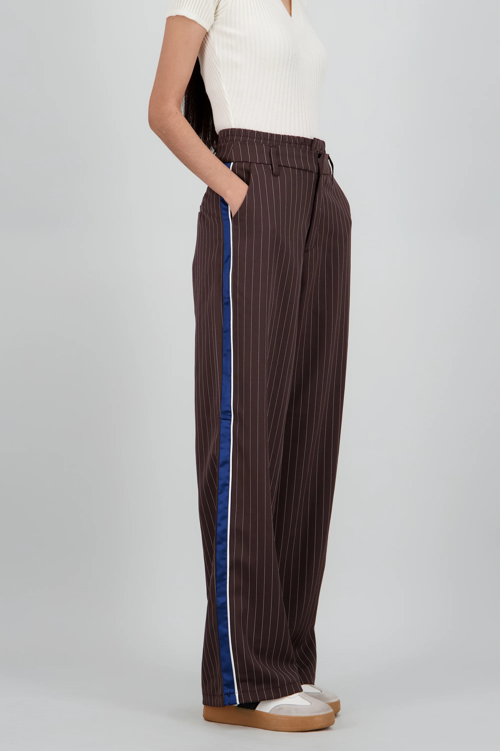 Pantalon recto doble pretina detalle raya - Image 3