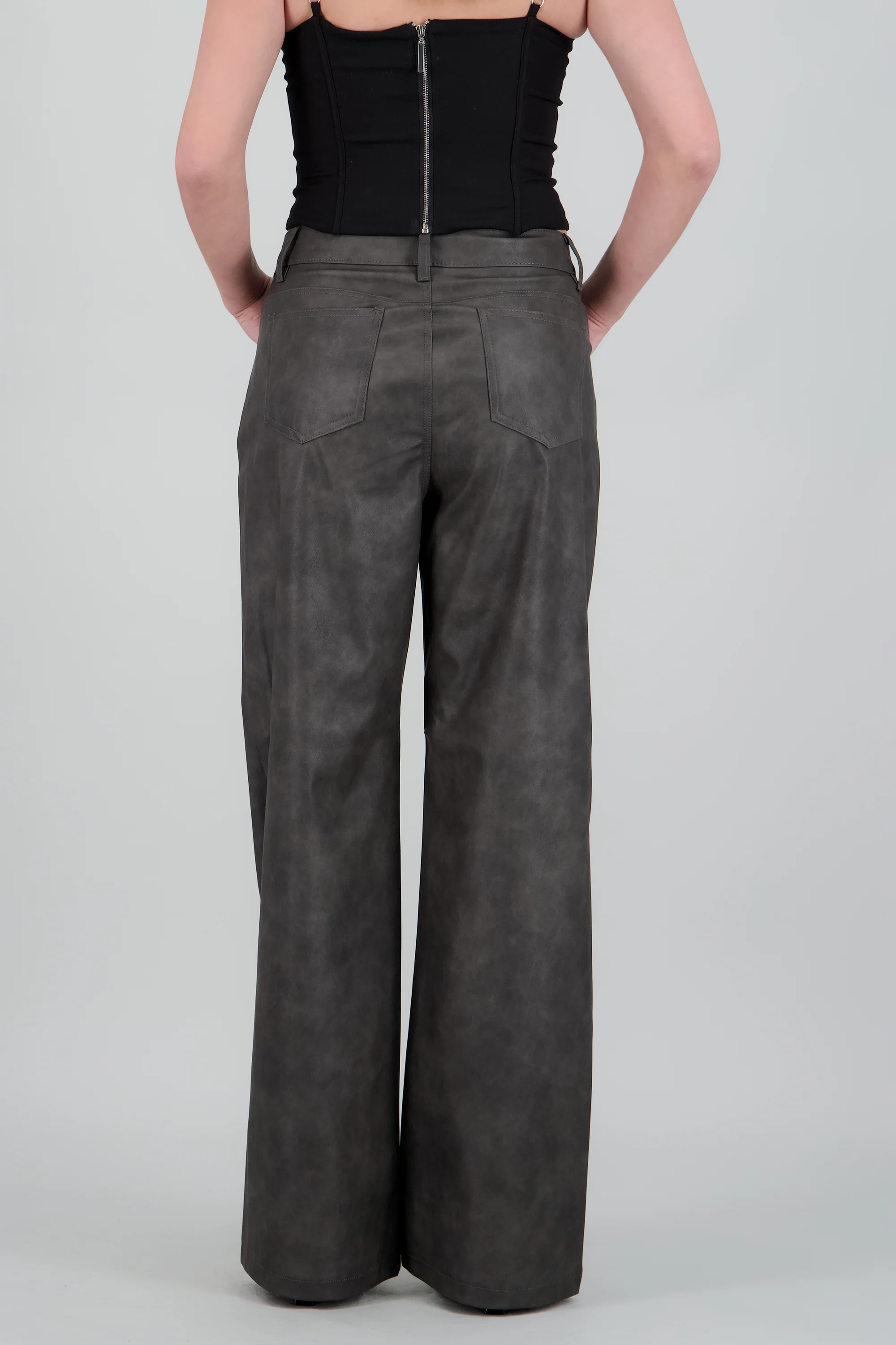 Pantalon recto pu desgaste - Image 4
