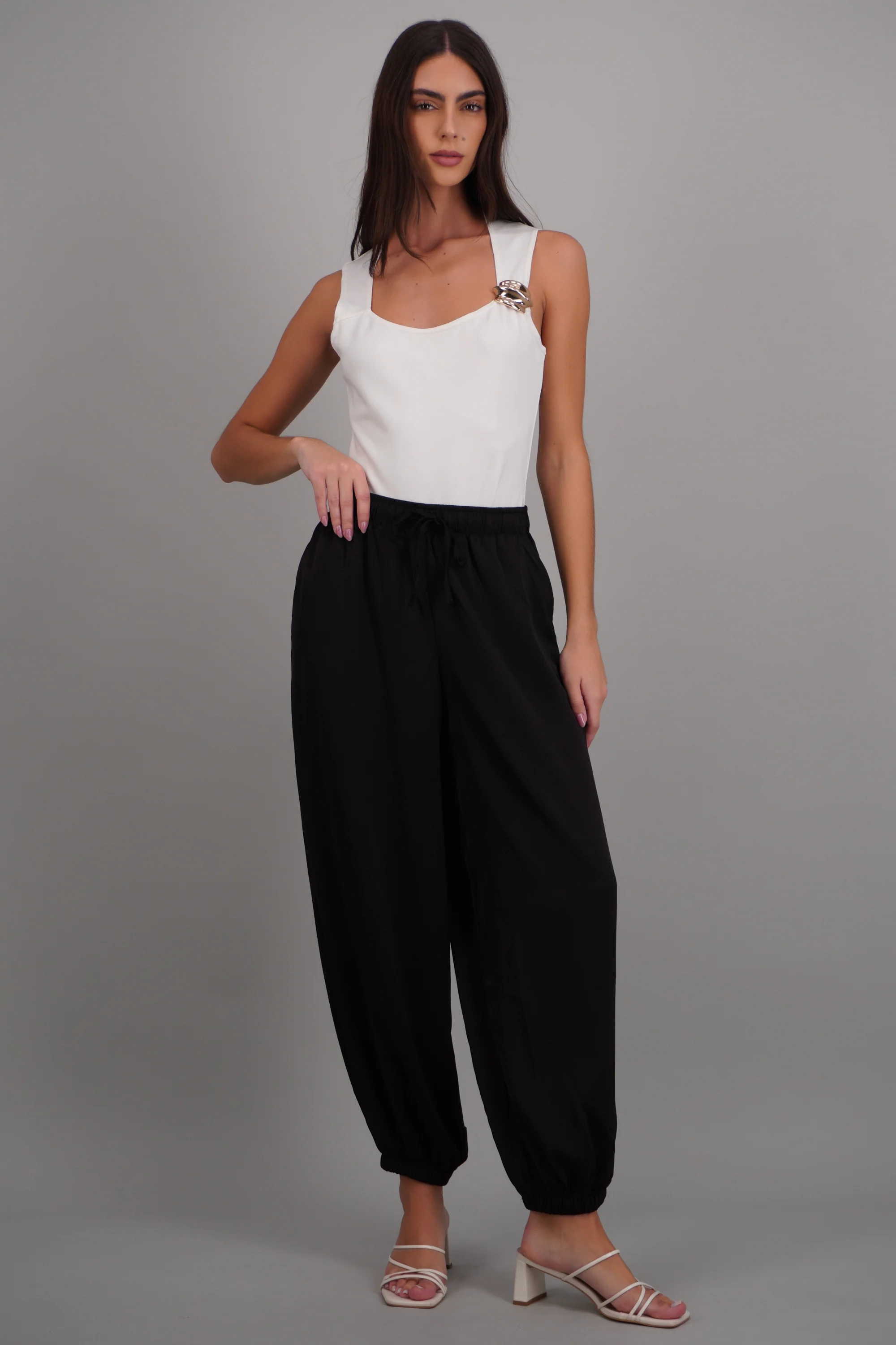 Pantalon satinado efecto globo - Image 3