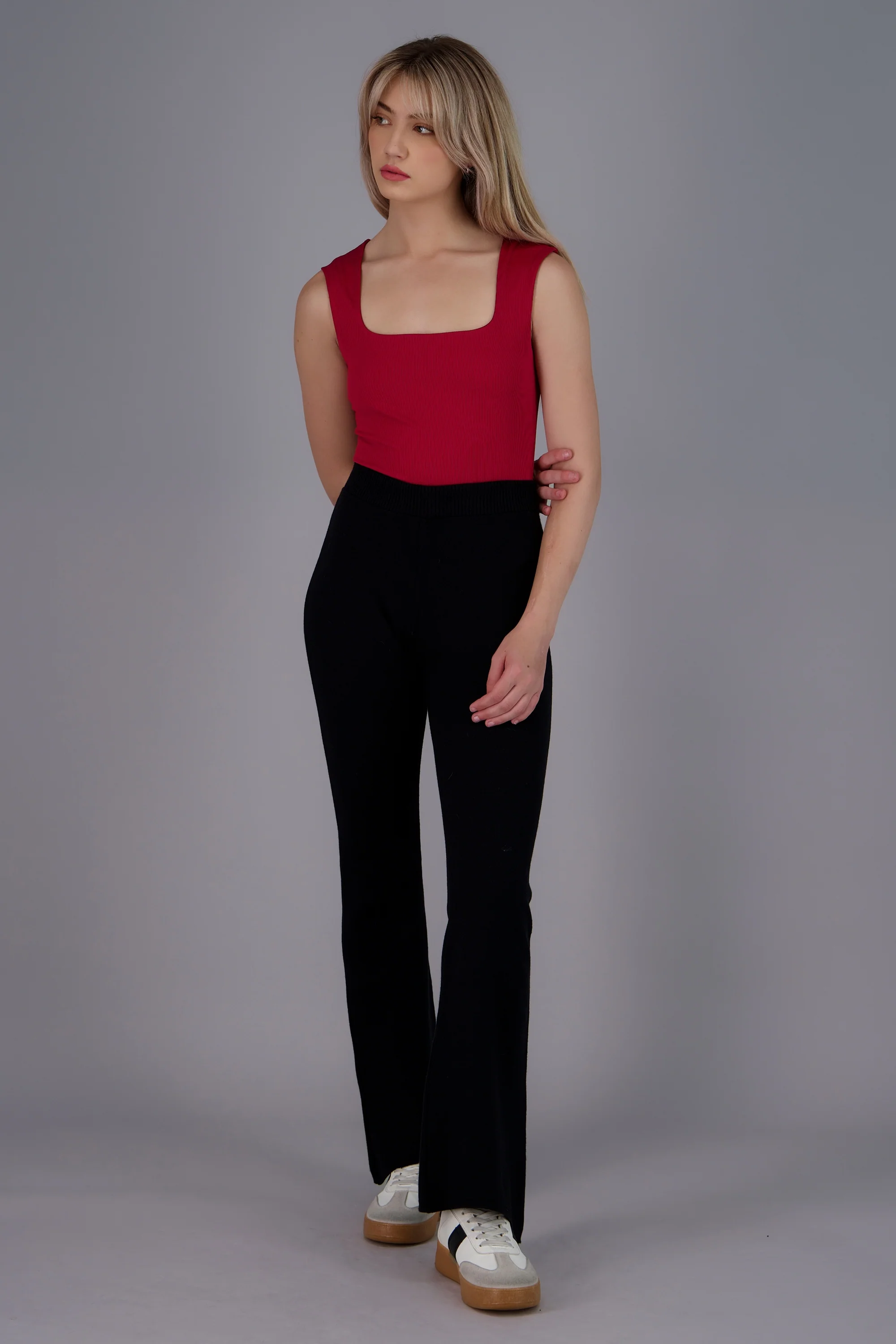 Pantalon tejido flare