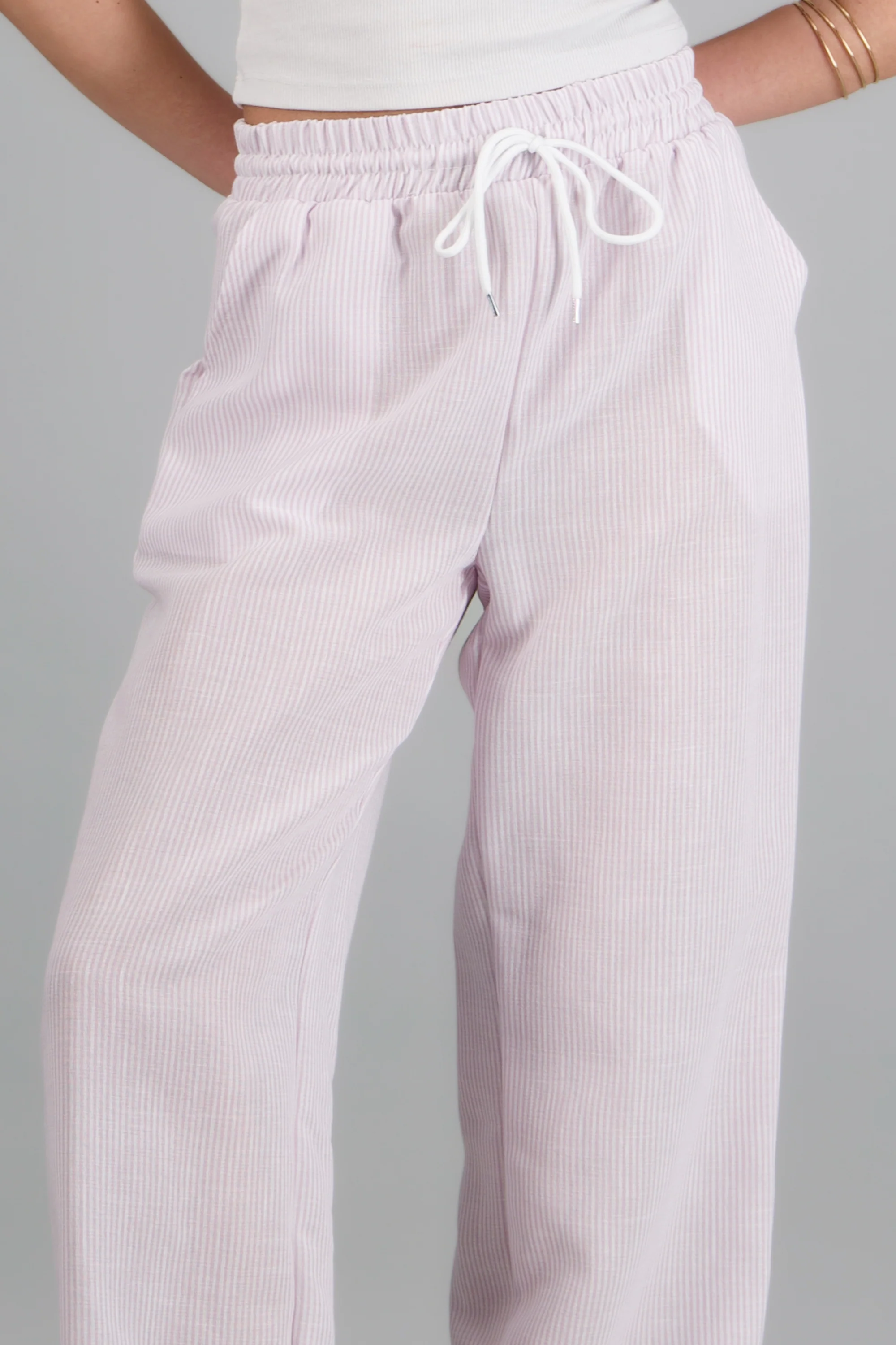 pantalon tipo lino rayas - Image 5