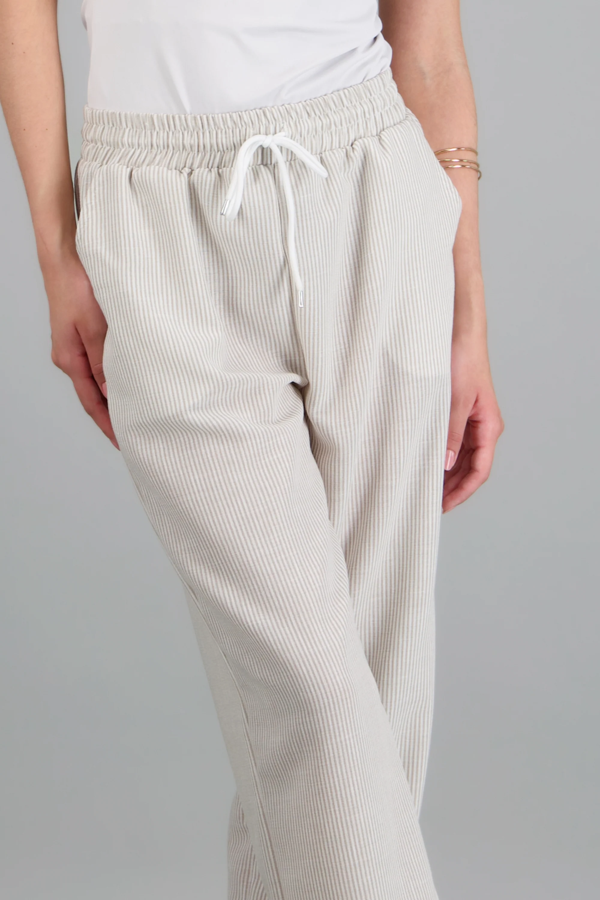 pantalon tipo lino rayas - Image 5