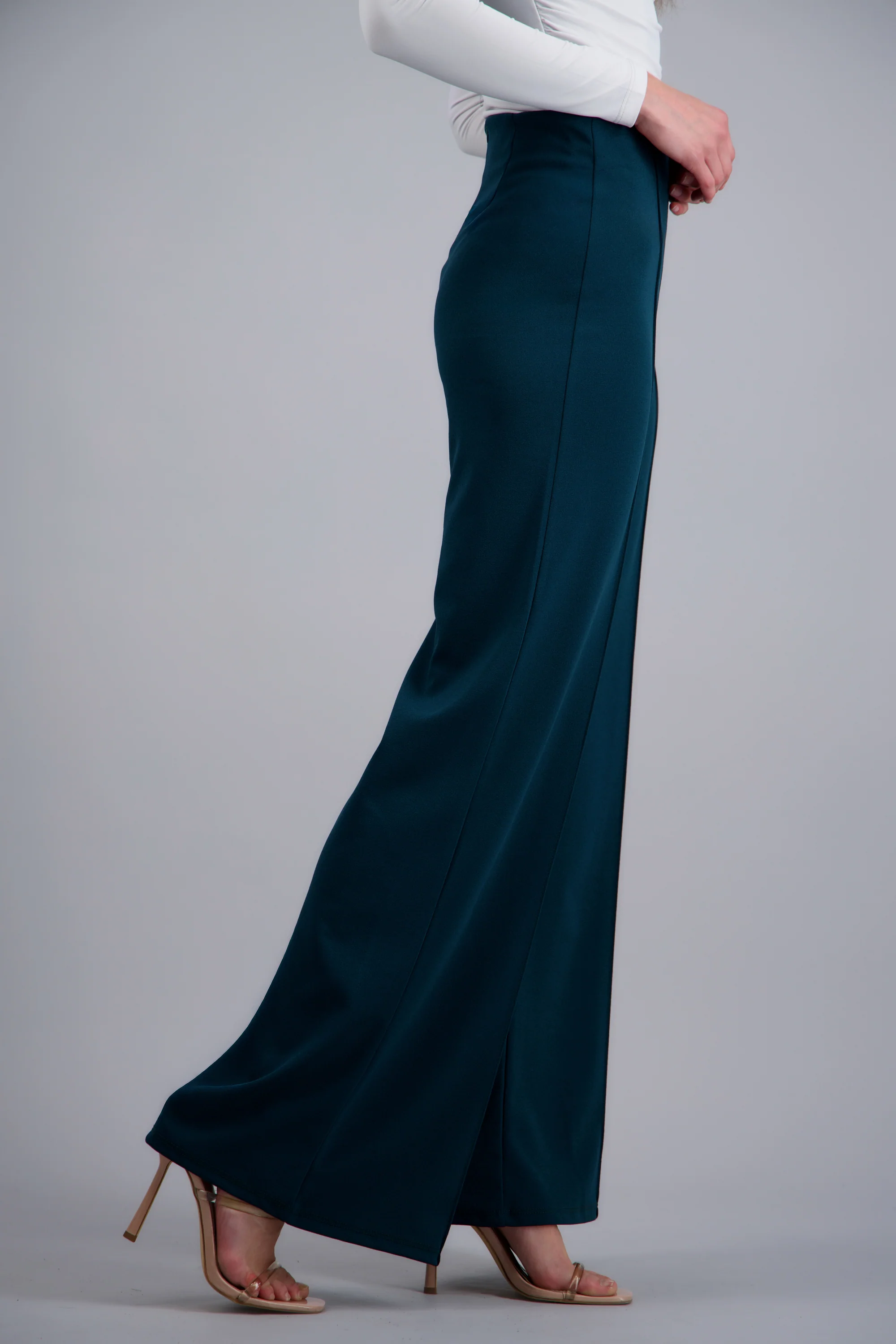 Pantalón Wide Leg Cintura Alta Costuras - Image 4
