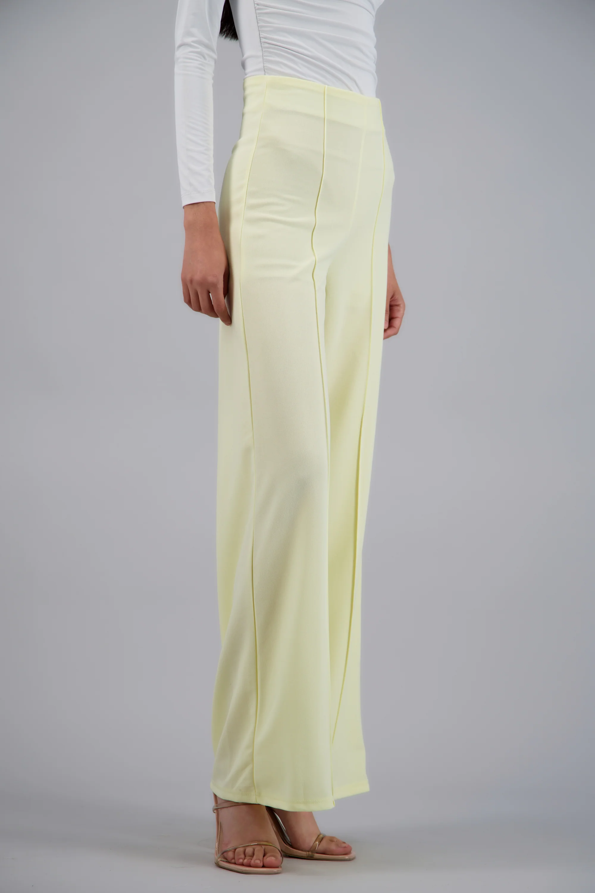Pantalón Wide Leg Cintura Alta Costuras - Image 3