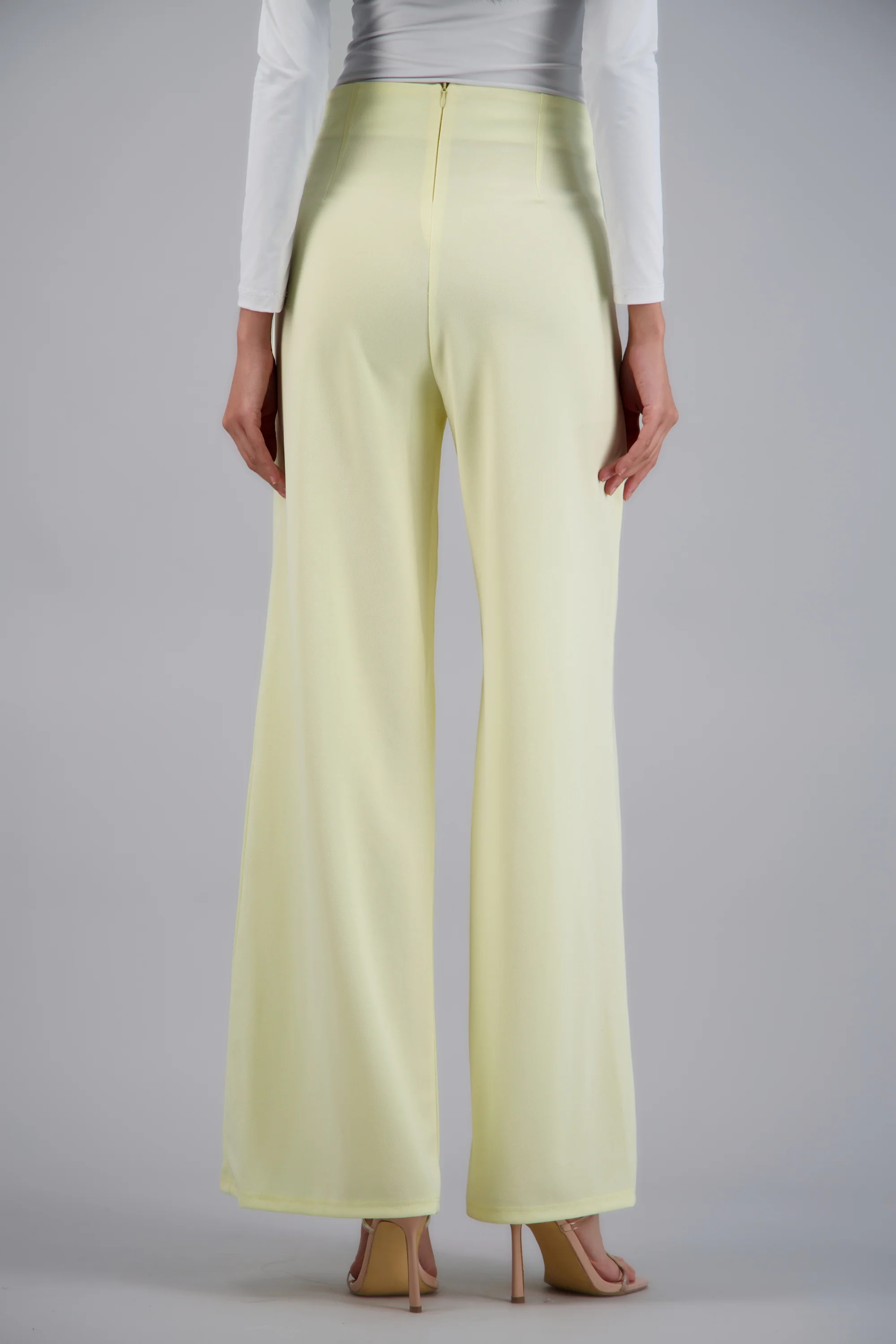 Pantalón Wide Leg Cintura Alta Costuras - Image 4